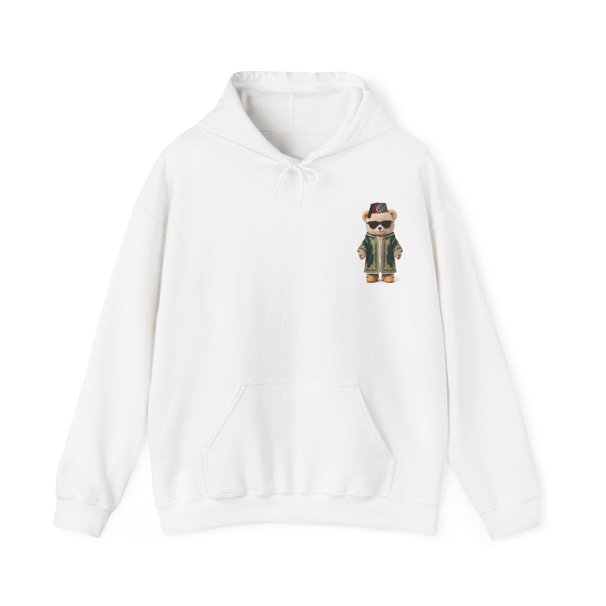 Bear in Fez Hoodie — Vintage Moroccan Teddy Bear Graphic Hooded Sweatshirt - LUMÏA
