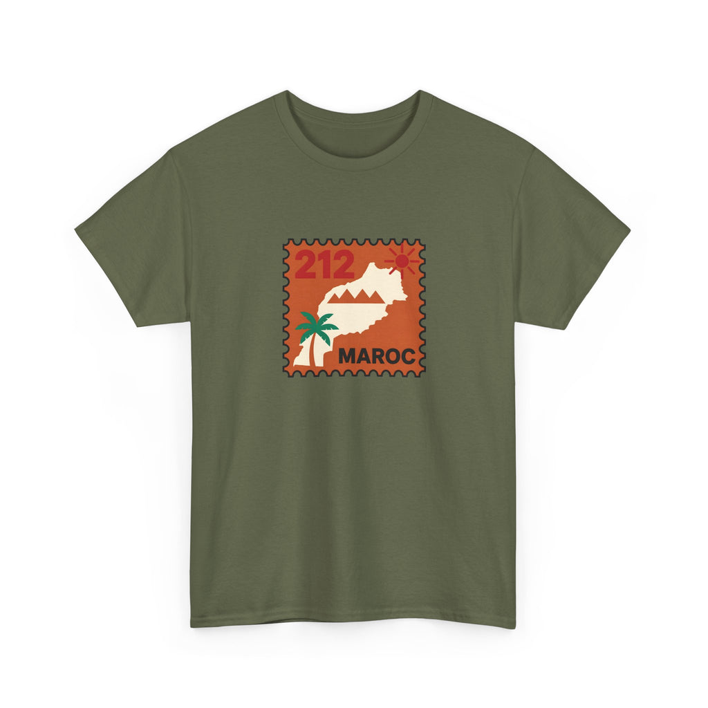 T-shirt Timbre Maroc 212 — Style voyage vintage