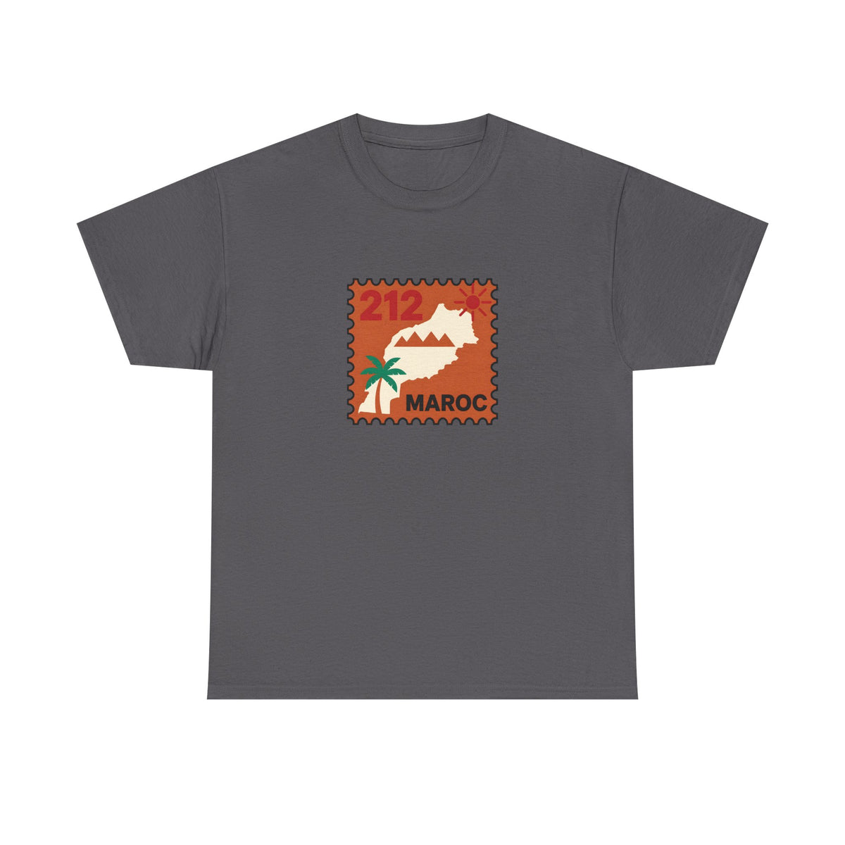 T-shirt Timbre Maroc 212 — Style voyage vintage
