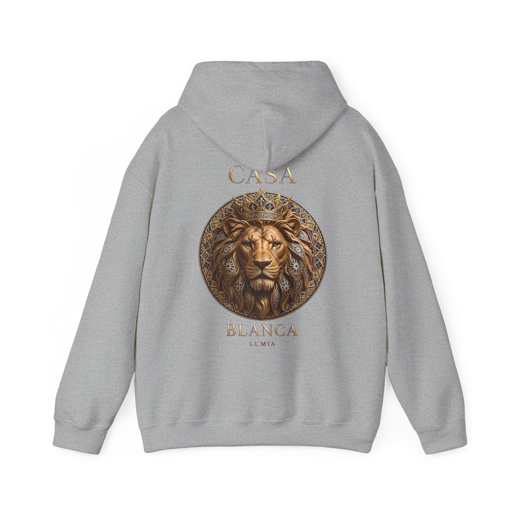 Sweat à capuche fabriqué au Maroc, lion Casa Blanca - LUMÏA