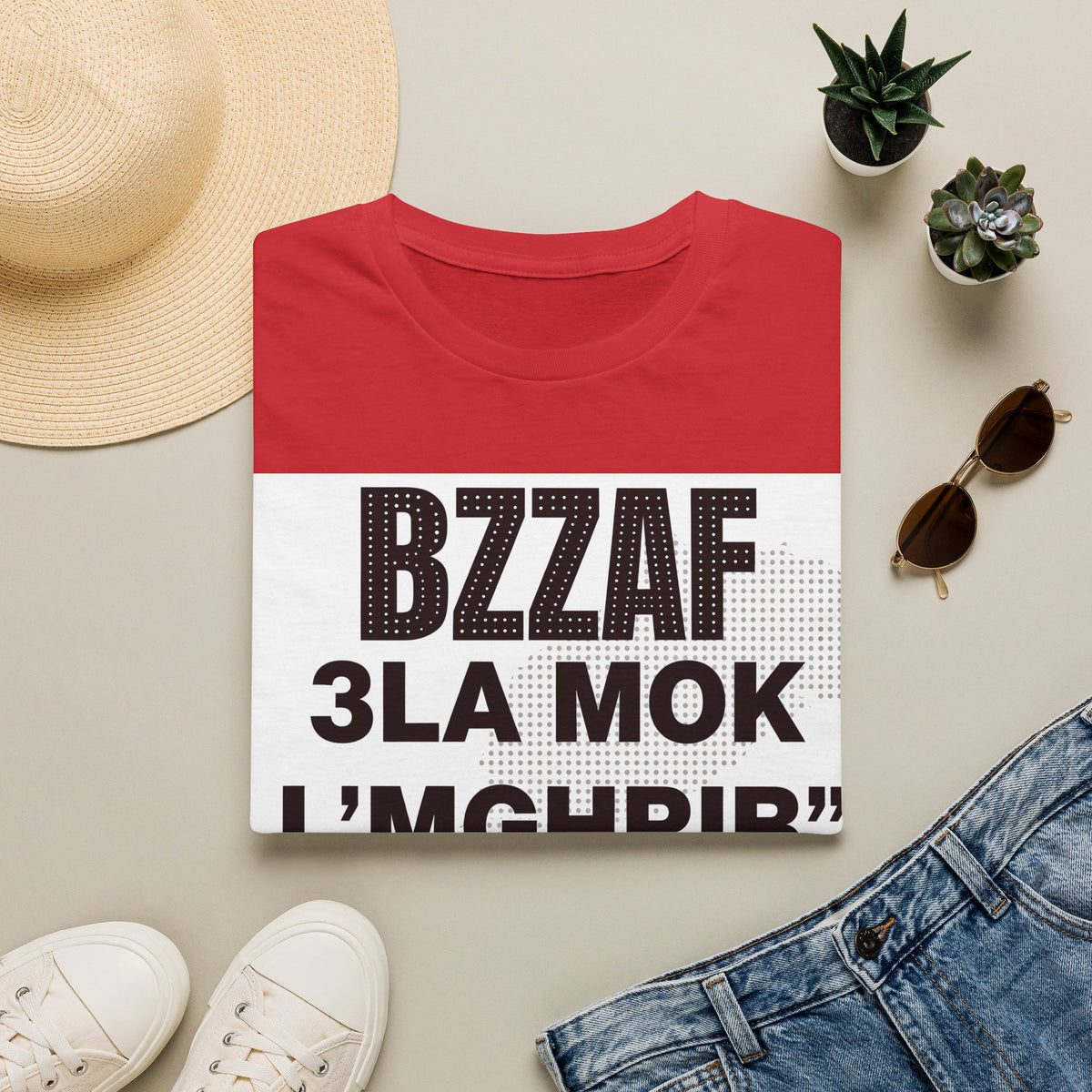 Khalini Sakta T‑Shirt — Bold Red Text Graphic Tee - LUMÏA