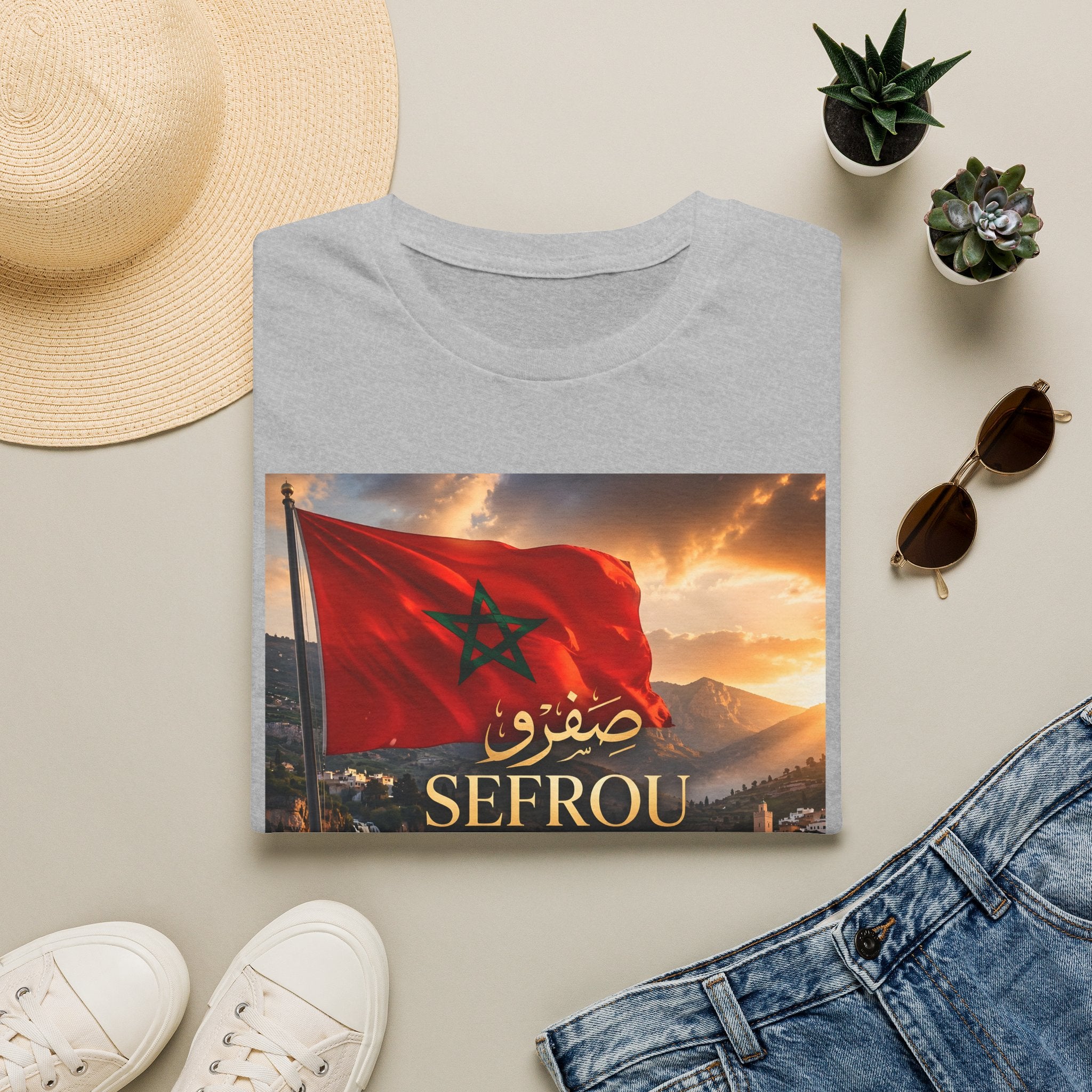 Sefrou Flag T-Shirt — Moroccan City Pride Tee - LUMÏA