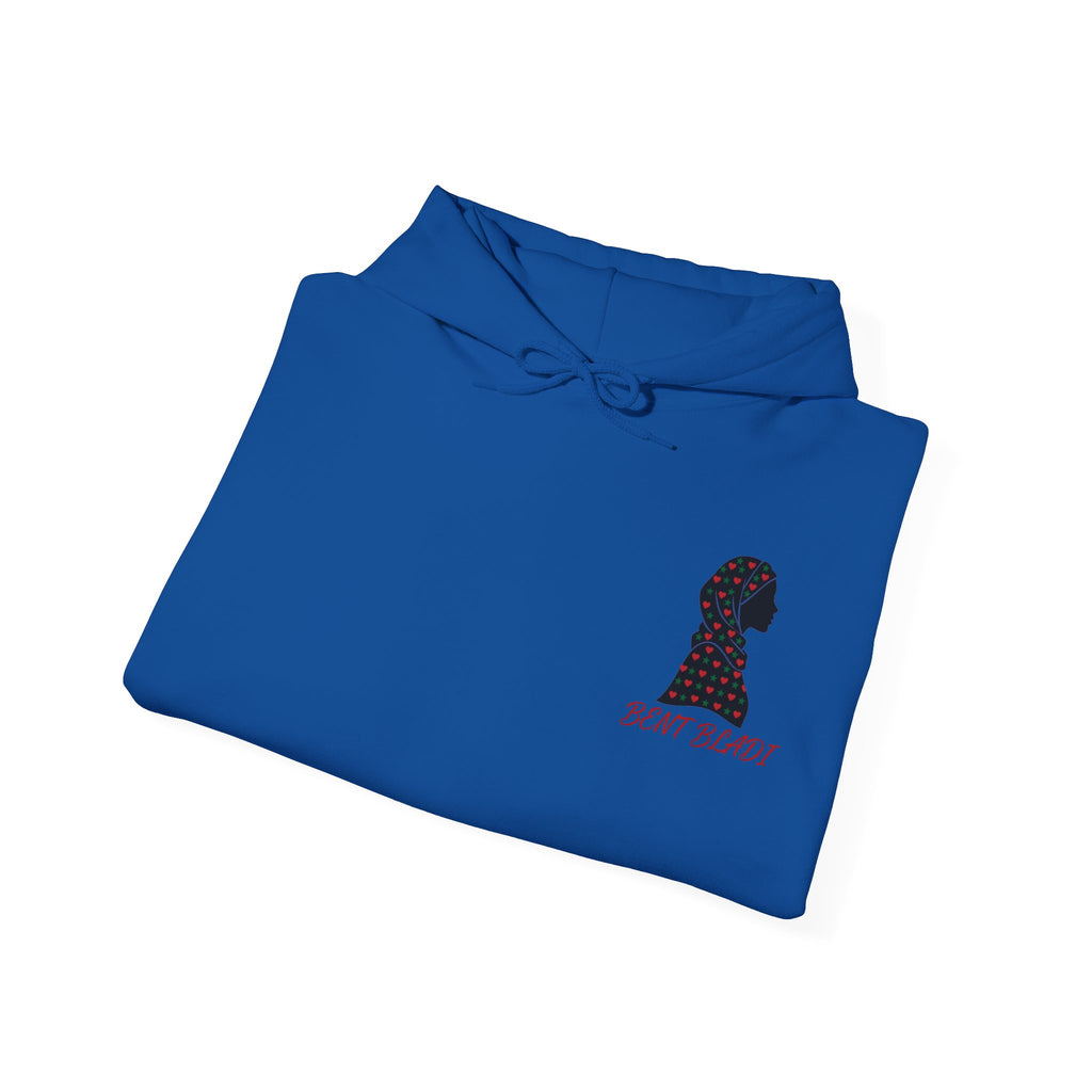 Sweat à capuche Bent Bladi – Silhouette féminine au foulard à cœurs - LUMÏA