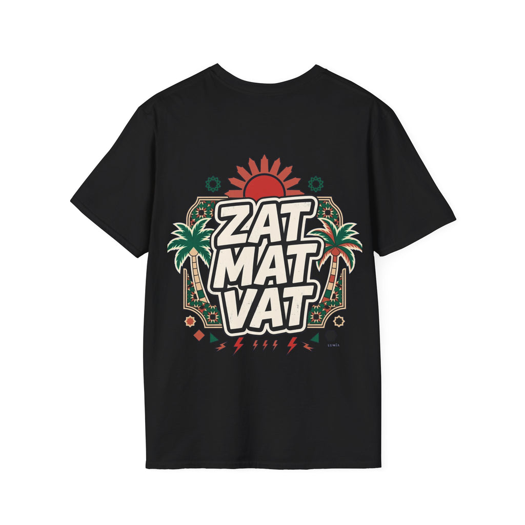 ZAT MAT VAT Graphic T-Shirt — Retro Sun & Palm Beach Vibe Tee - LUMÏA
