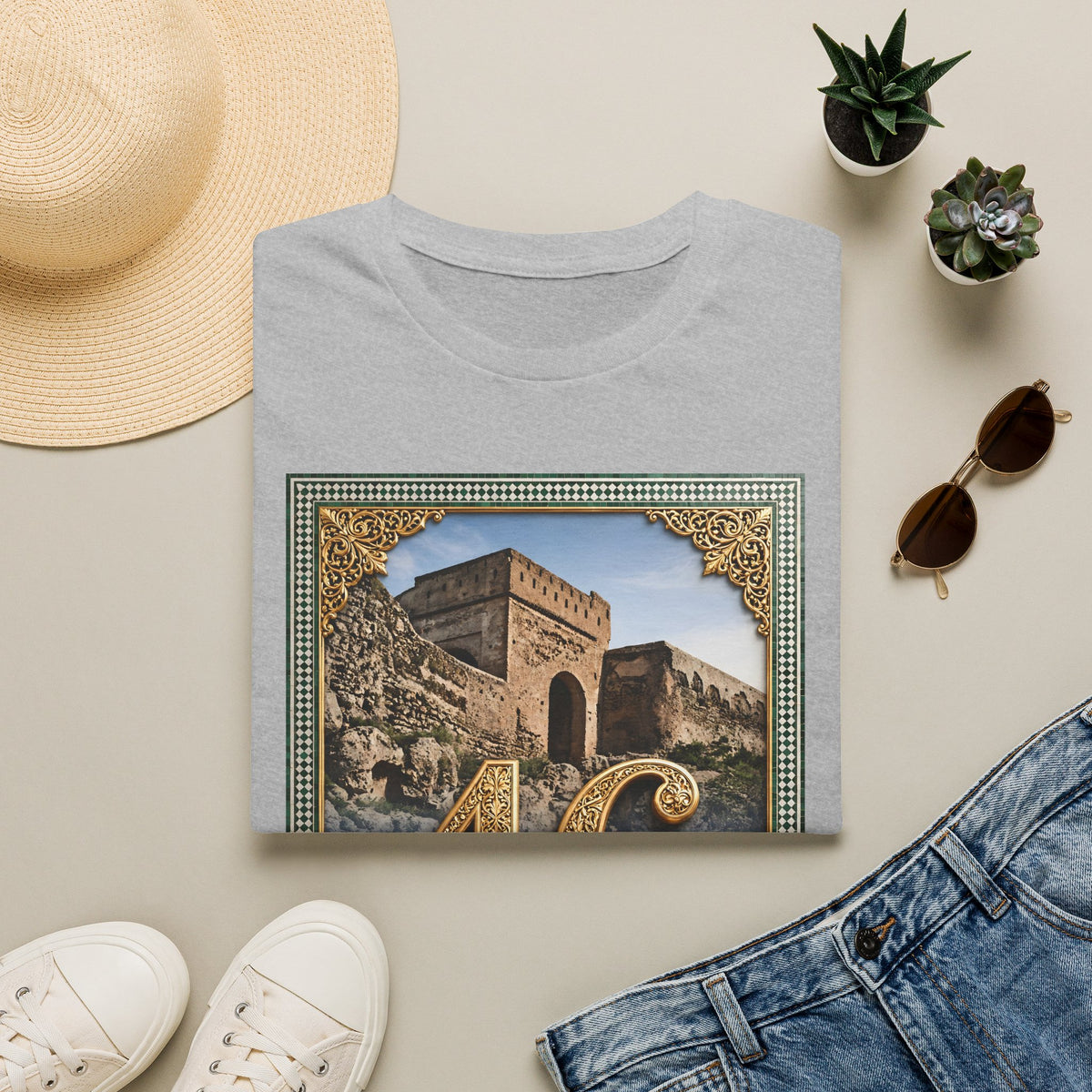 46 Meknès Ramparts T-Shirt — Moroccan Ancient Walls Graphic Tee - LUMÏA