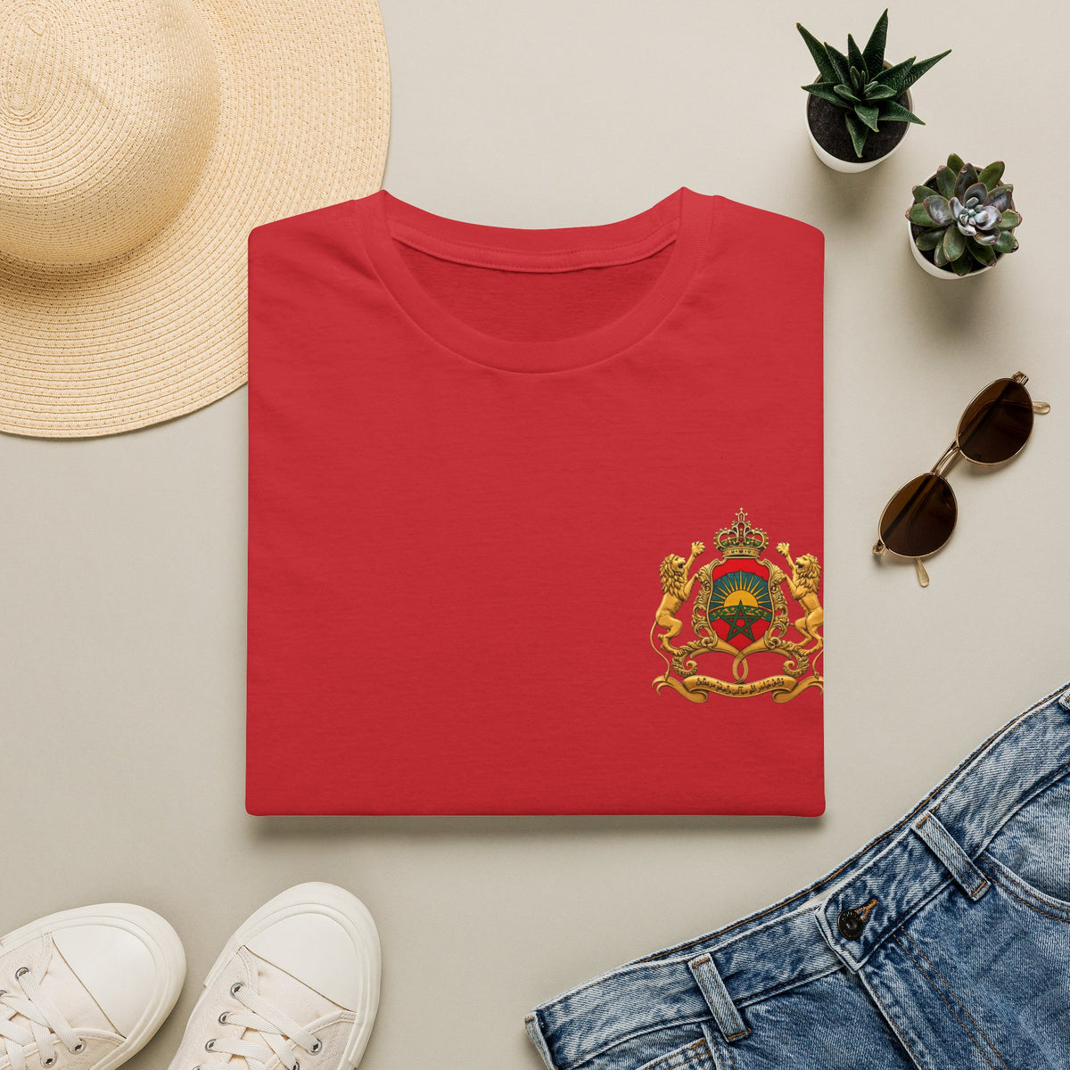 Moroccan Royal Crest Chest Logo T‑Shirt - LUMÏA