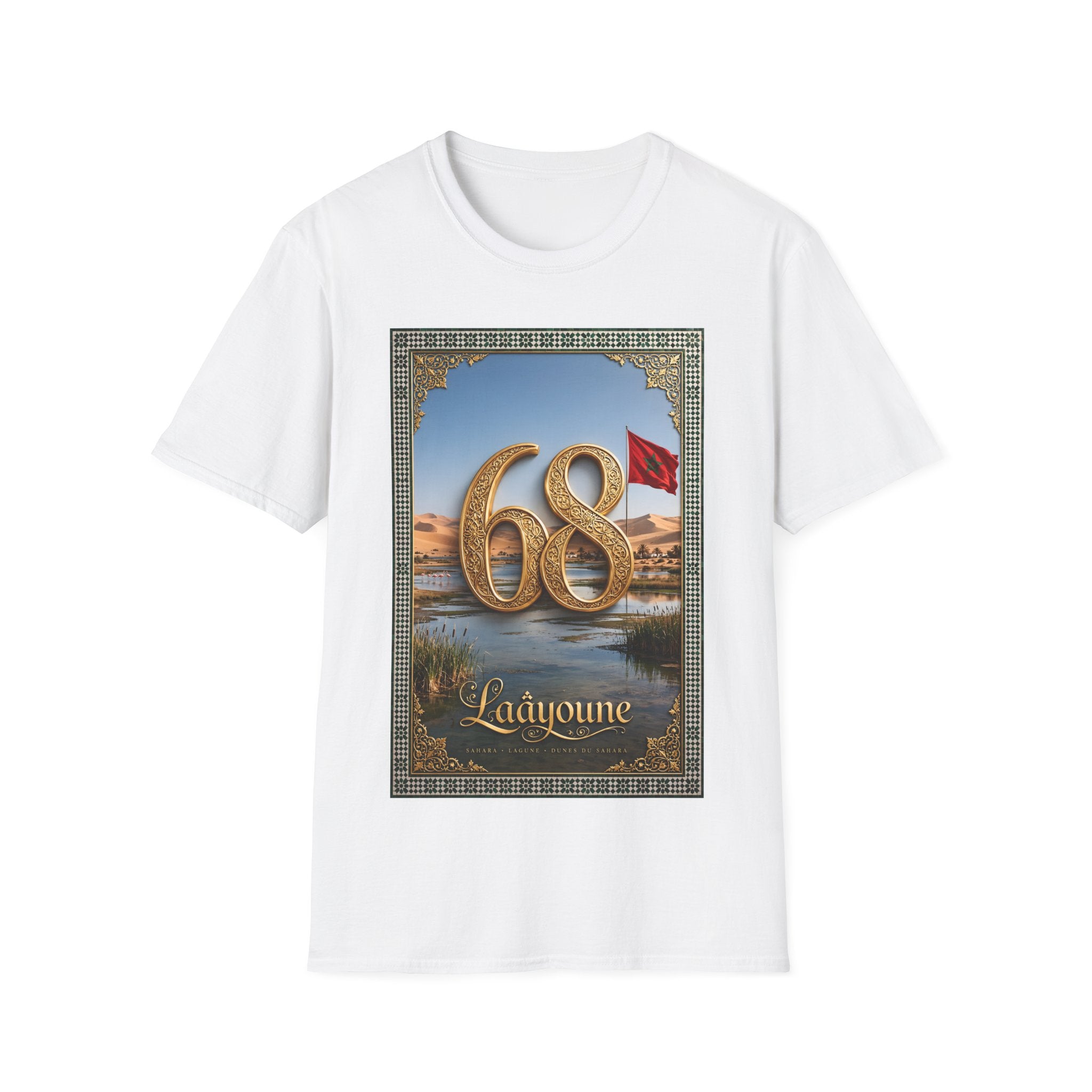 68 Laayoune Graphic T-Shirt — Moroccan Sahara Retro Desert Flag Design