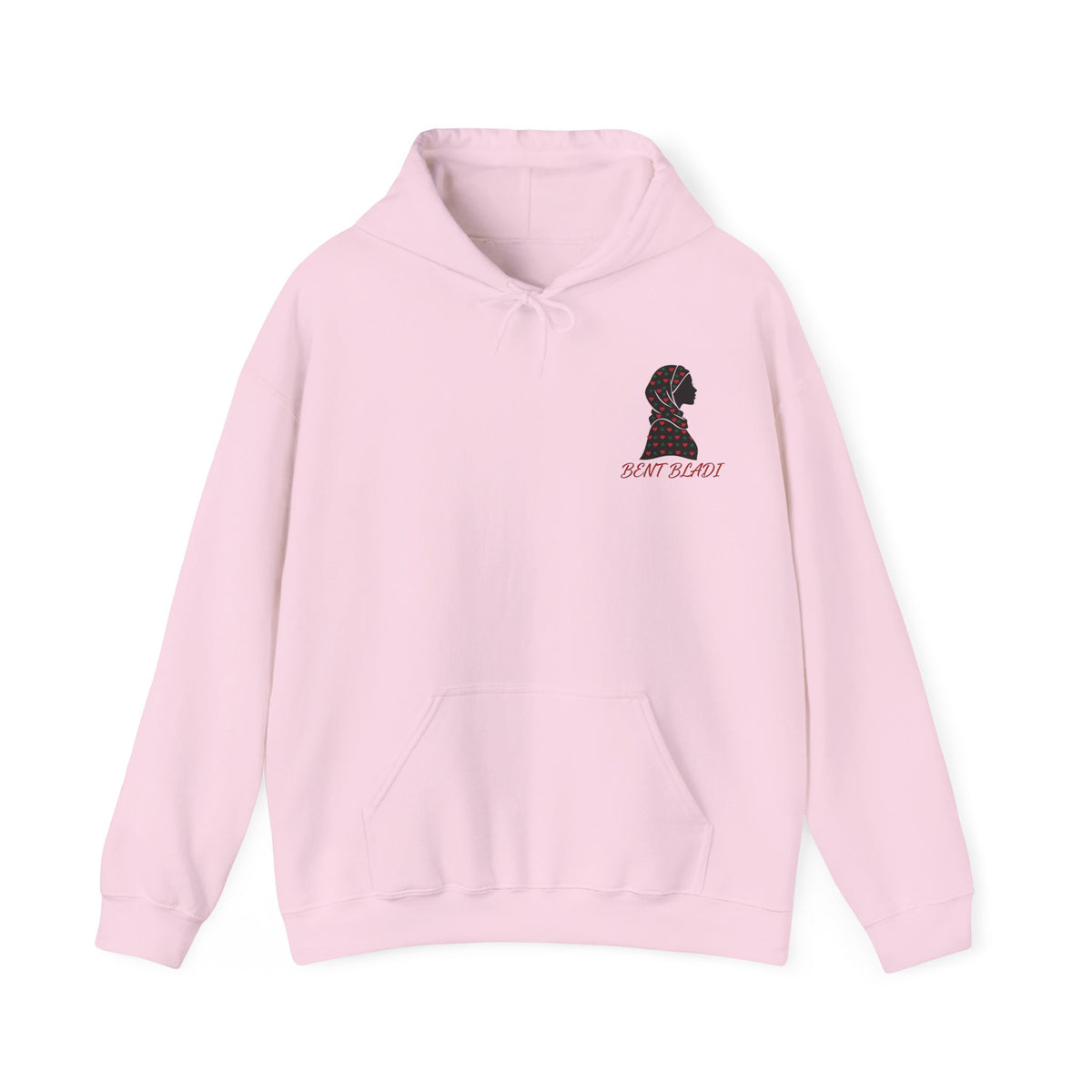 Sweat à capuche Bent Bladi – Silhouette féminine au foulard à cœurs - LUMÏA