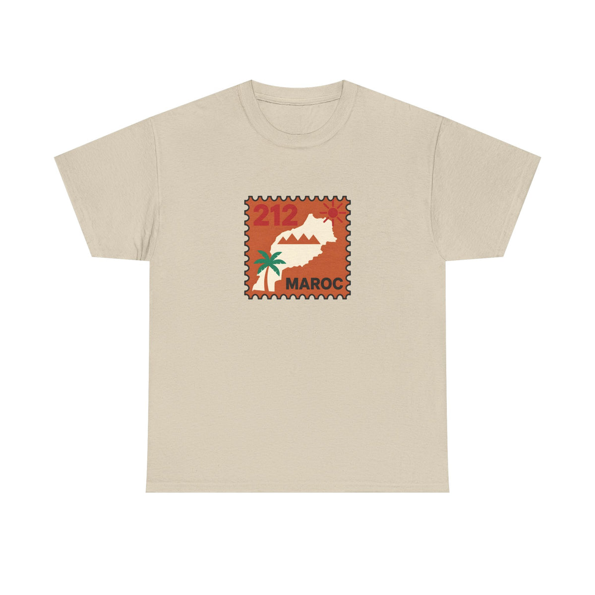 T-shirt Timbre Maroc 212 — Style voyage vintage - LUMÏA