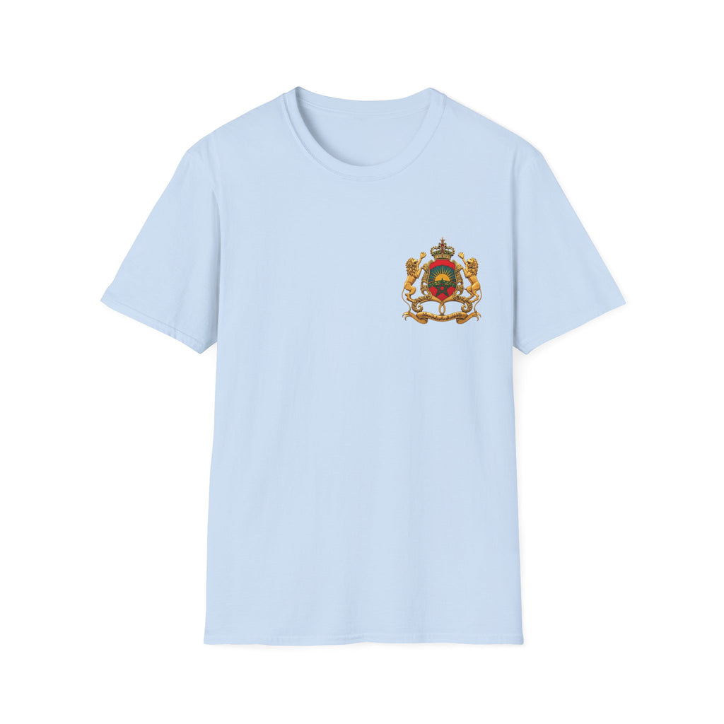 Moroccan Coat of Arms Chest T‑Shirt — Vintage Morocco Crest Tee