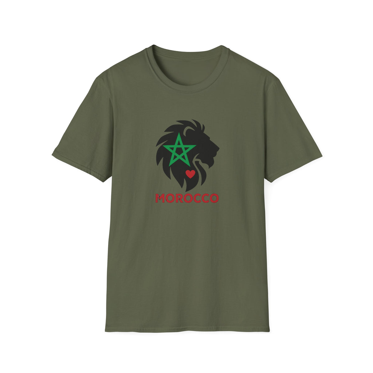 T-shirt Lion du Maroc – Étoile verte et cœur rouge - LUMÏA