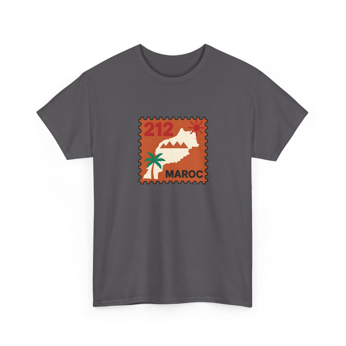 T-shirt Timbre Maroc 212 — Style voyage vintage