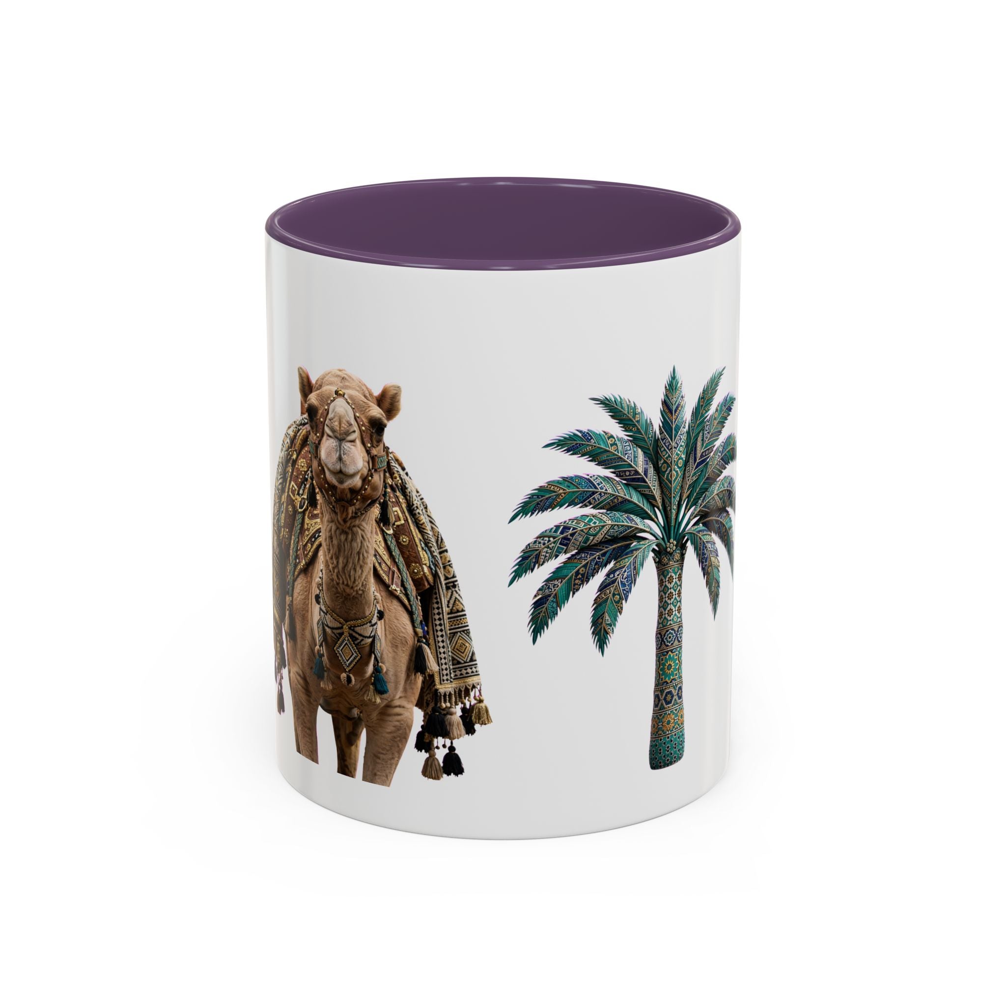 Boho Camel & Palm Accent Coffee Mug – 11/15oz Rustic Desert Travel Tea Cup