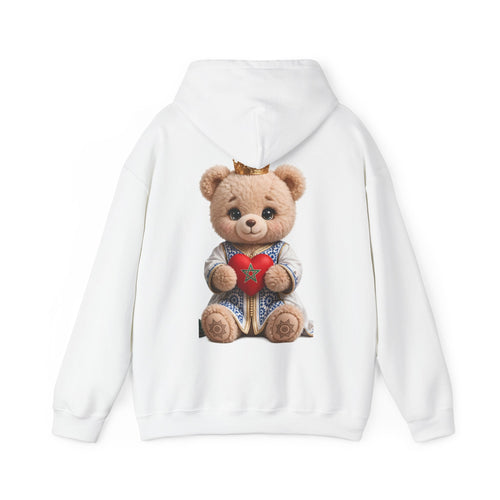 Hoodie - Cute Teddy Bear with Heart Graphic Plush Crown Pullover - LUMÏA