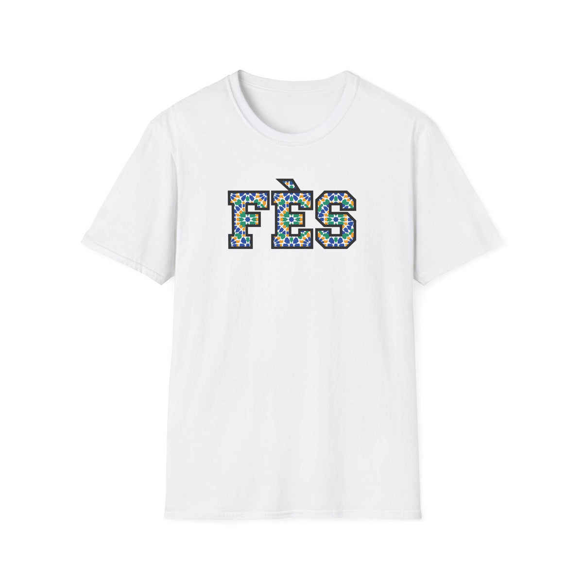 T-shirt graphique Fès fleuri – motif marocain au dos