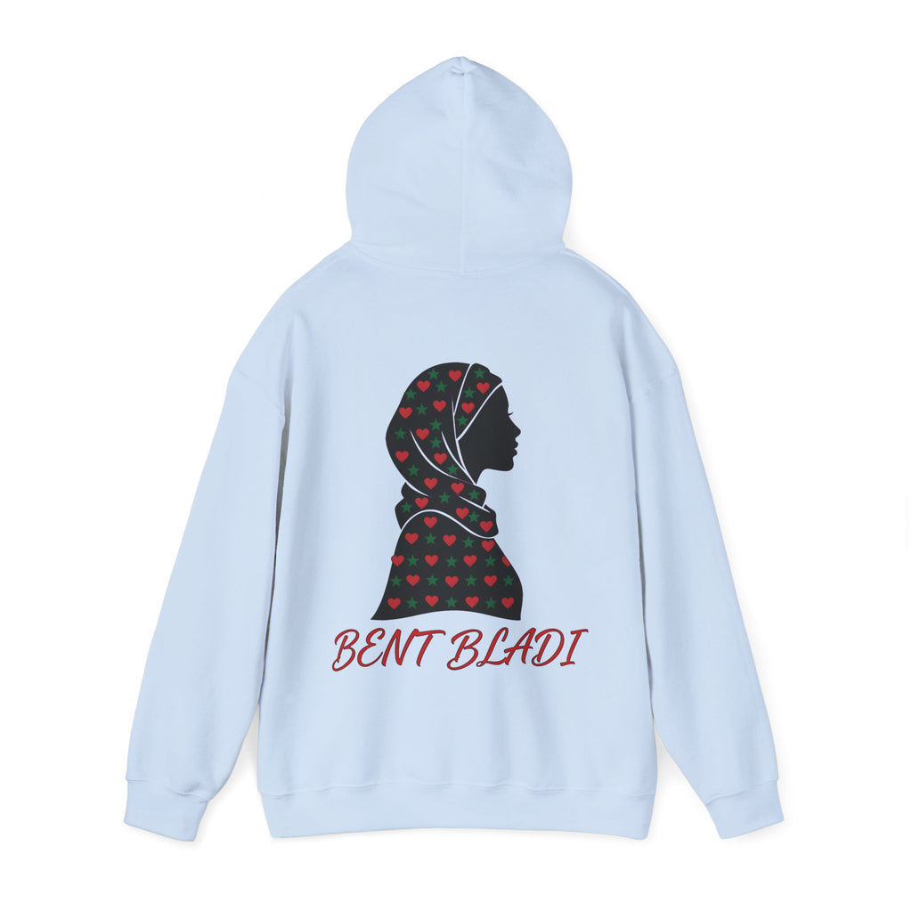Sweat à capuche Bent Bladi – Silhouette féminine au foulard à cœurs - LUMÏA