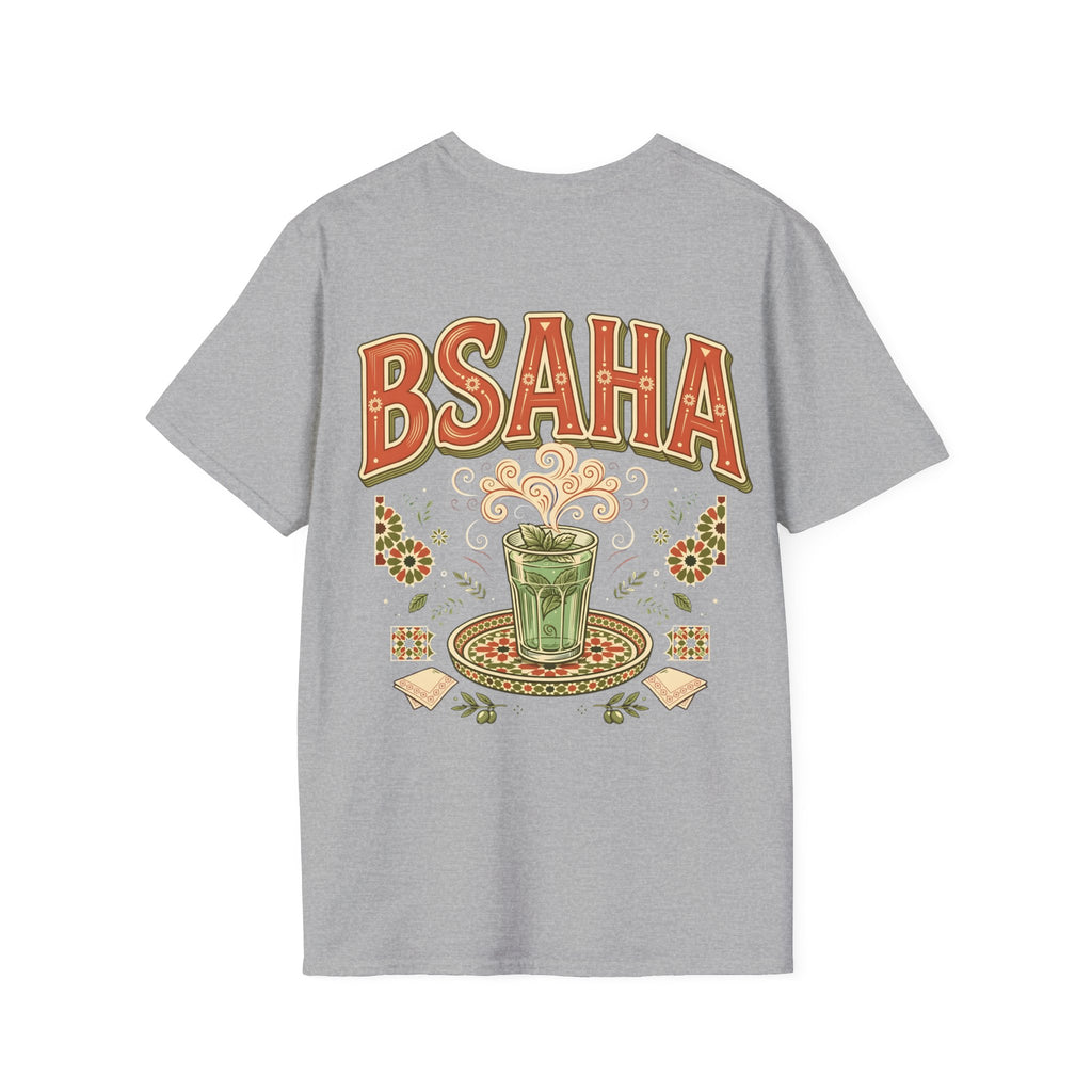 T-Shirt — 'BSAHA' Retro Floral Tee with Matcha Glass Graphic - LUMÏA