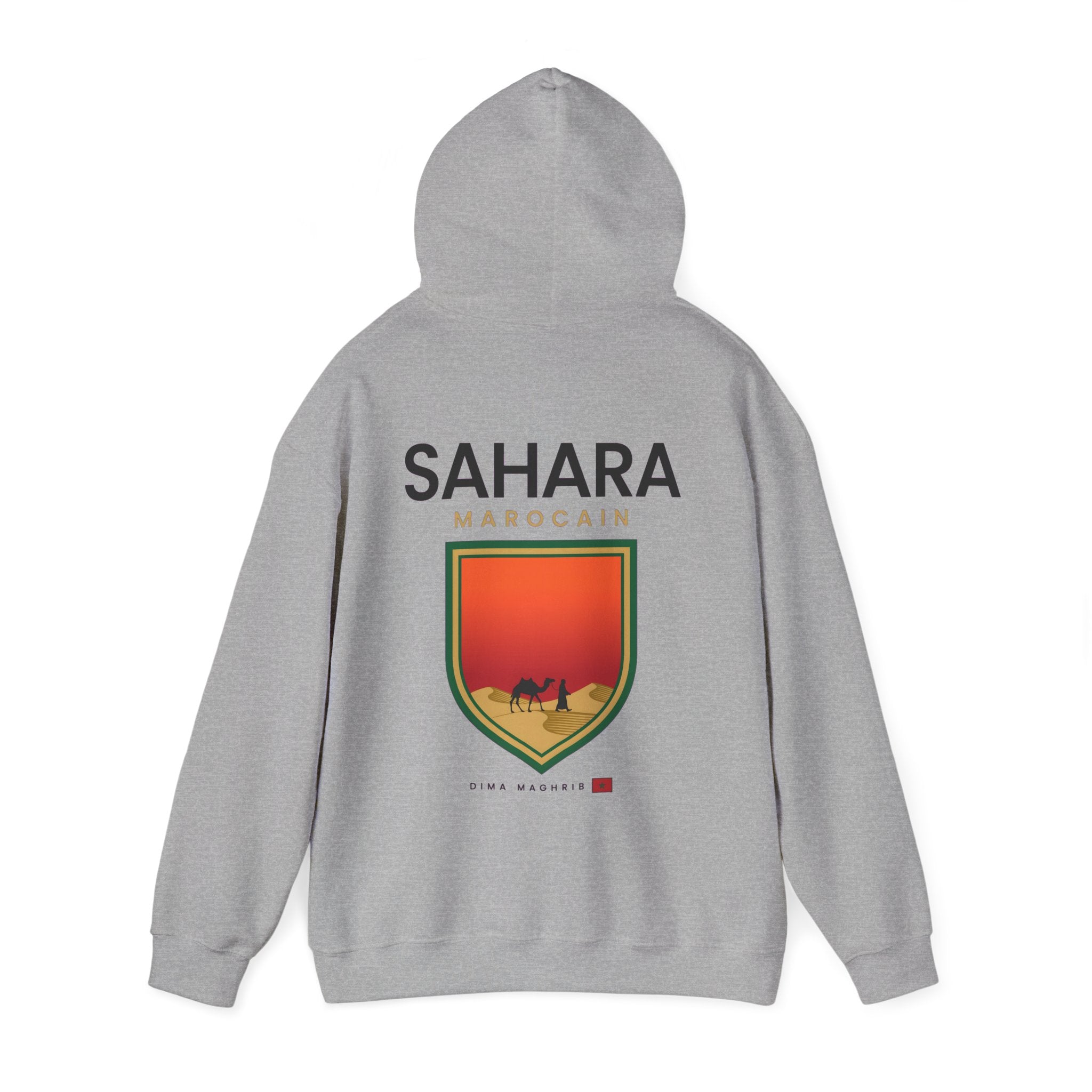 Sahara Marocain Hoodie — Desert Crest Graphic Pullover - LUMÏA