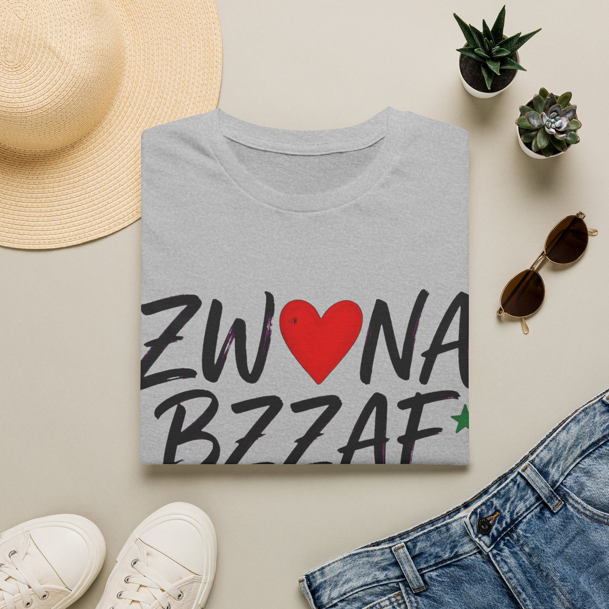 T-Shirt — Zwna Bzzaf Heart Logo Tee (Meaning: Very Beautiful) - LUMÏA