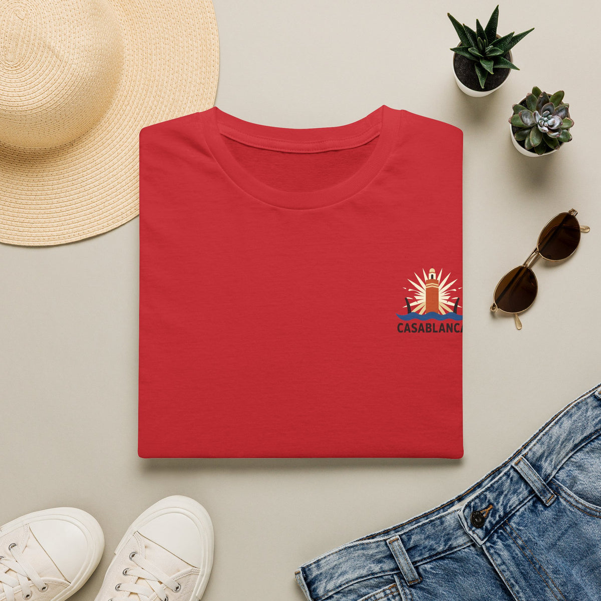 T-shirt Casablanca — Skyline minimaliste de la ville - LUMÏA