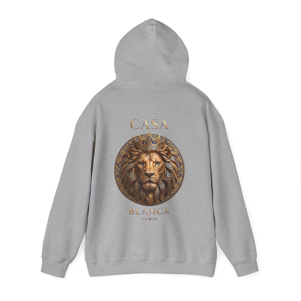 Sweat à capuche fabriqué au Maroc, lion Casa Blanca - LUMÏA