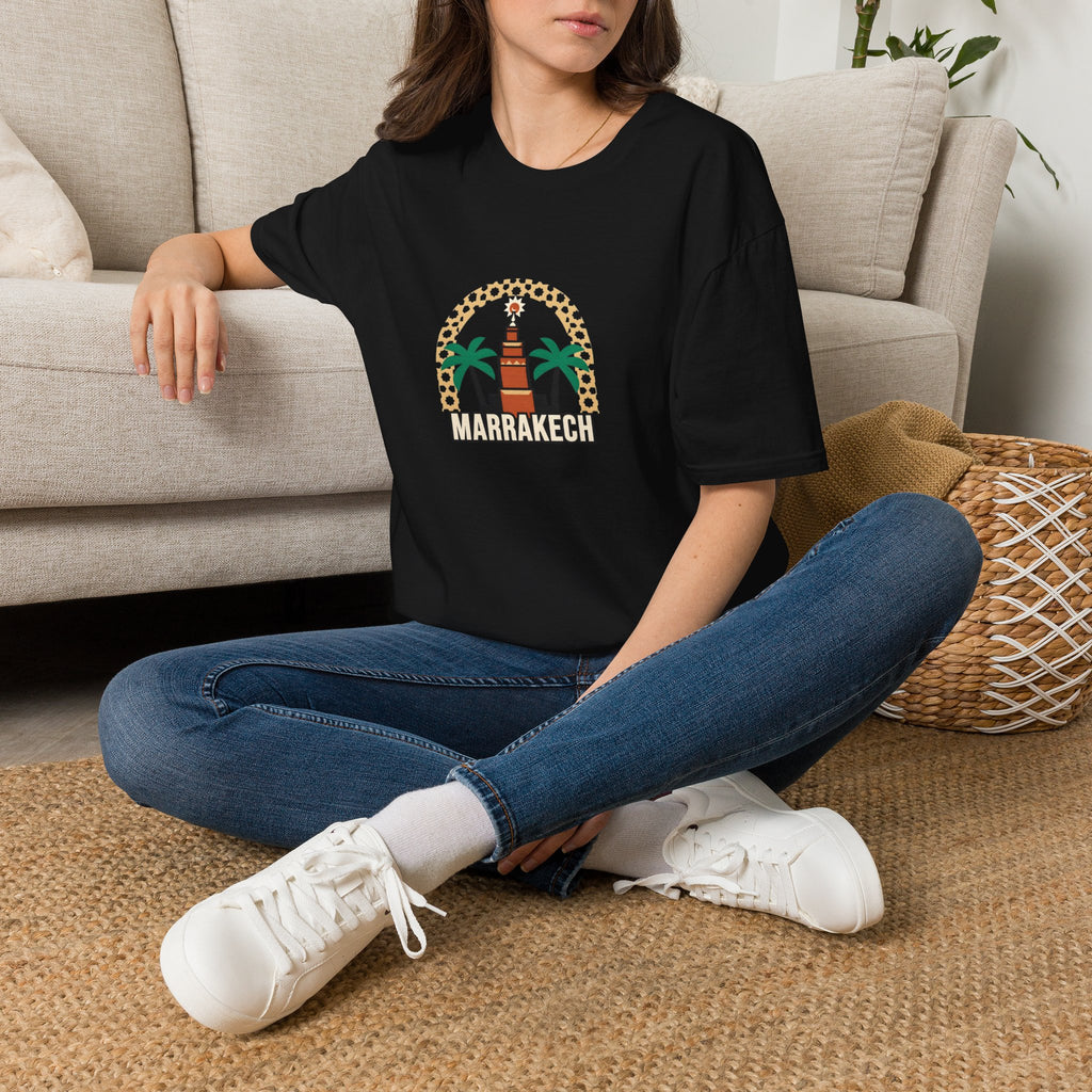 T-shirt Marrakech Palmiers — Souvenir de voyage au Maroc