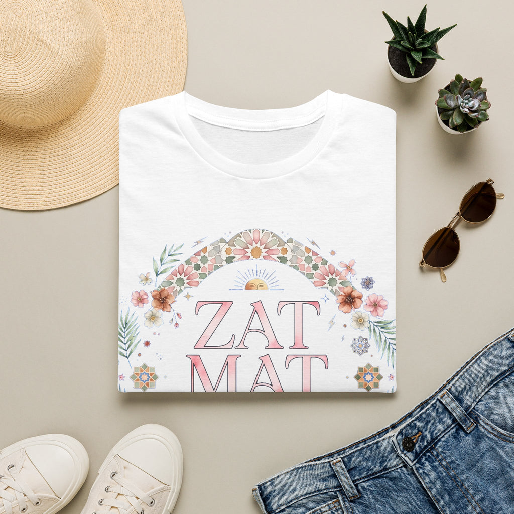 Zat Mat Vat Floral Yoga T‑Shirt — Boho Mindfulness Tee