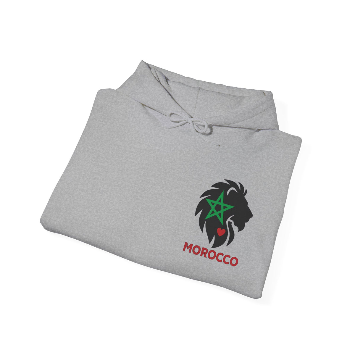 Sweat à capuche Lion du Maroc – Étoile verte et cœur rouge - LUMÏA
