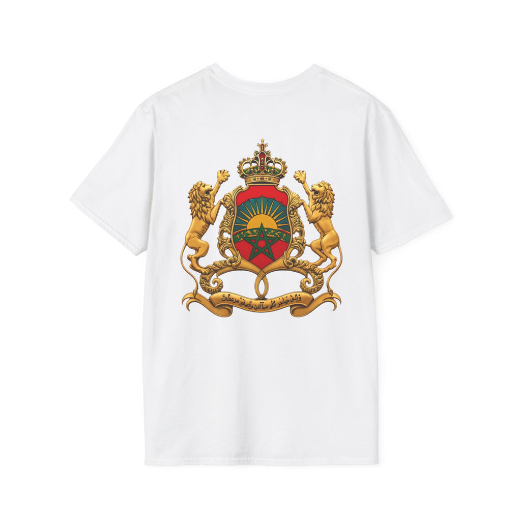 Moroccan Coat of Arms Chest T‑Shirt — Vintage Morocco Crest Tee