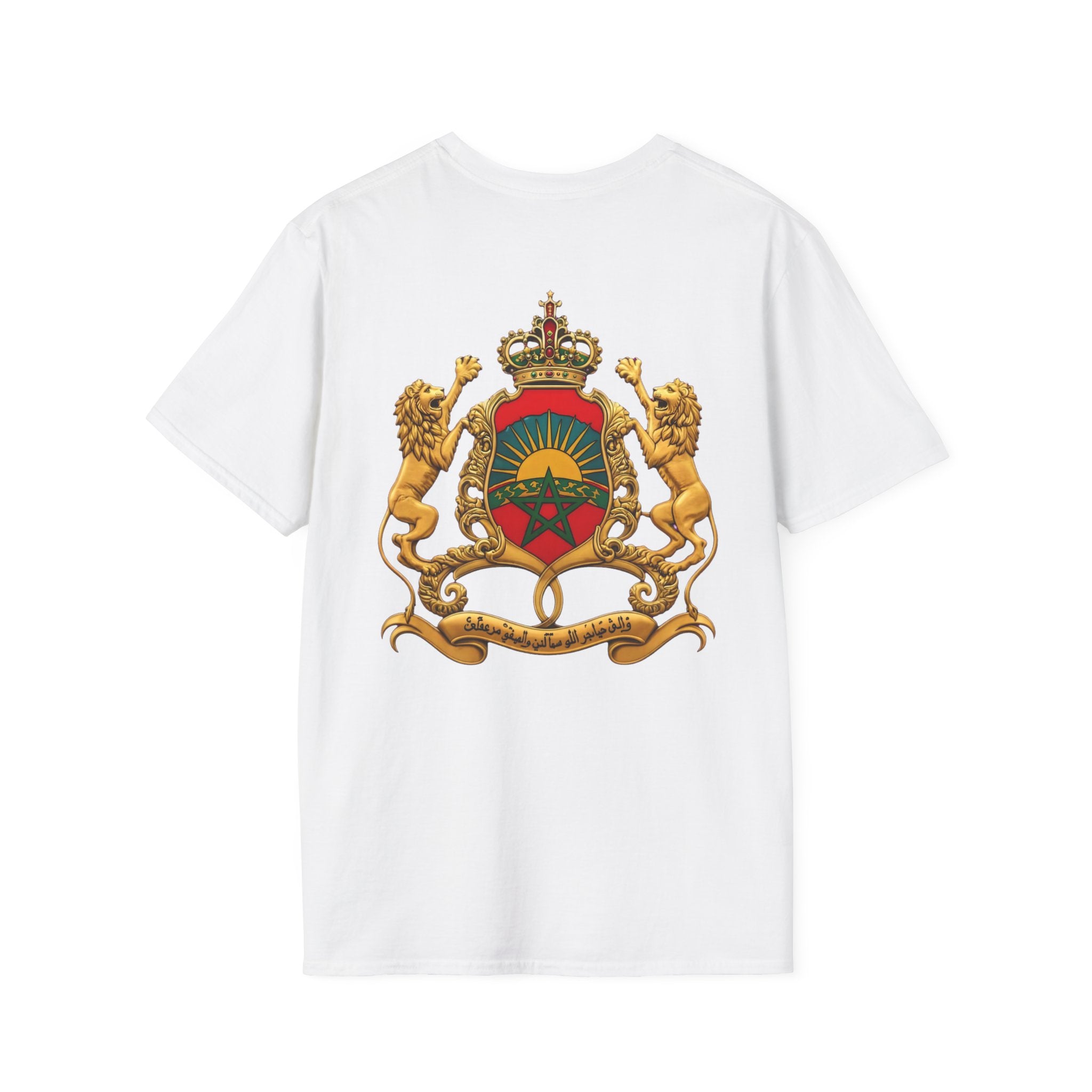 Moroccan Coat of Arms Chest T‑Shirt — Vintage Morocco Crest Tee