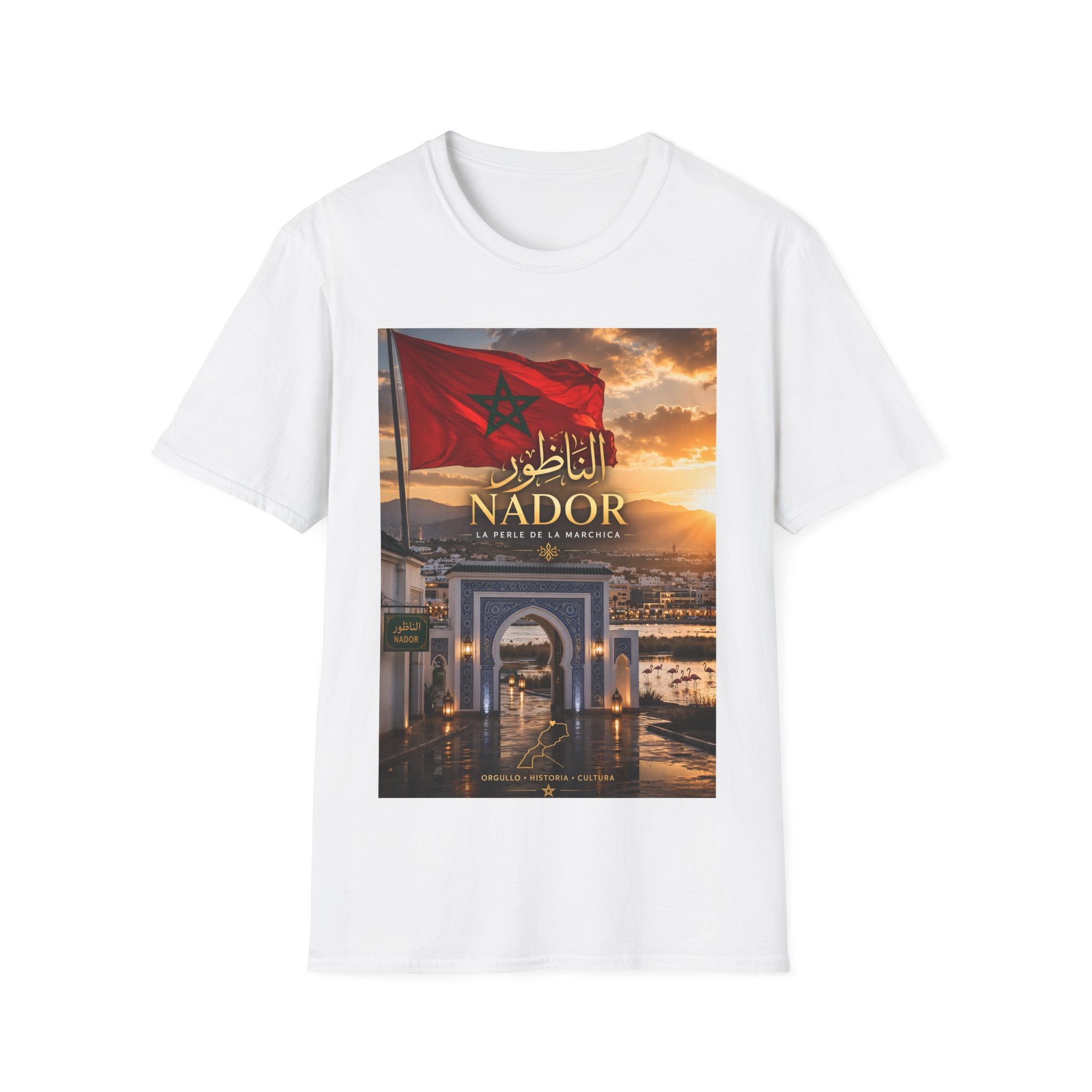 Nador Morocco Flag Sunset T-Shirt — La Perle de la Marchica Souvenir