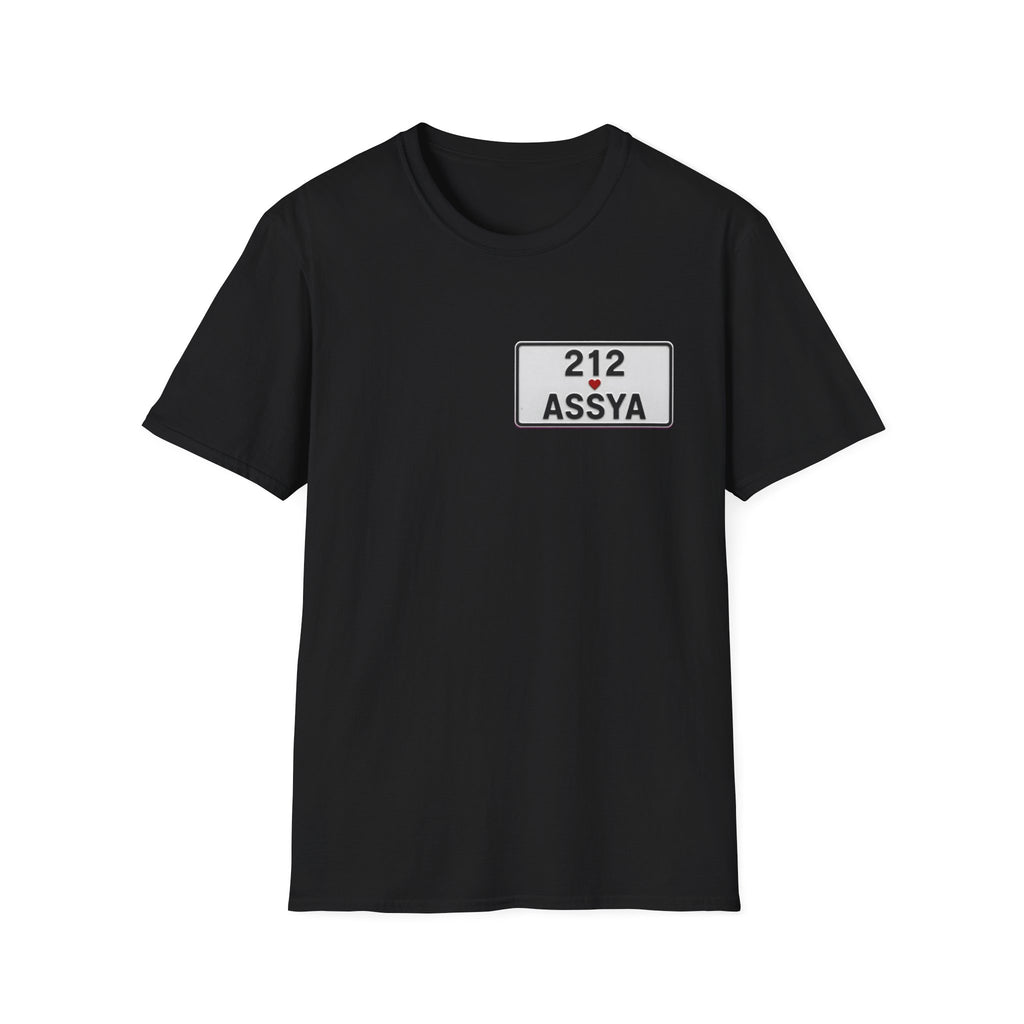 212 Assya Nameplate T‑Shirt — Personalized City Number Tee - LUMÏA