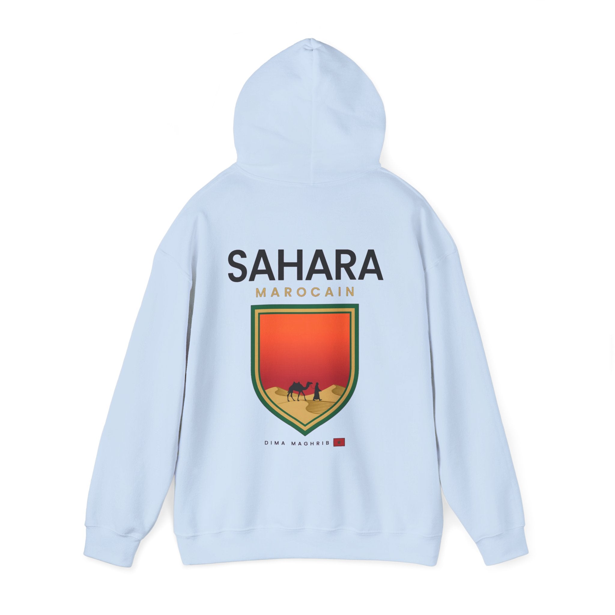 Sahara Marocain Hoodie — Desert Crest Graphic Pullover - LUMÏA