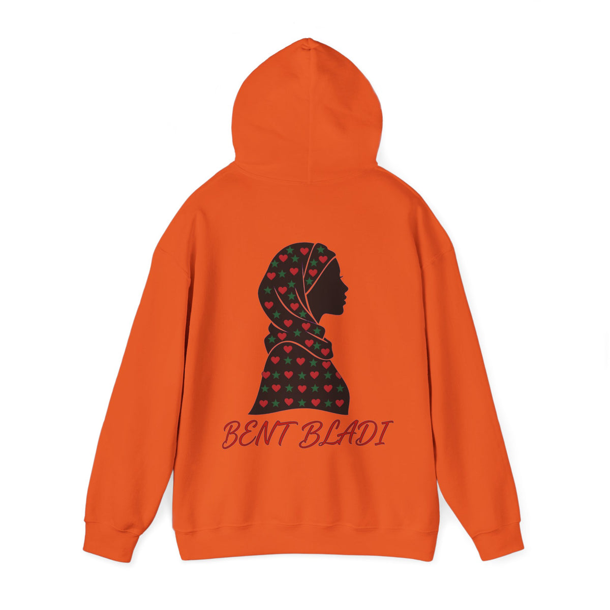 Sweat à capuche Bent Bladi – Silhouette féminine au foulard à cœurs - LUMÏA