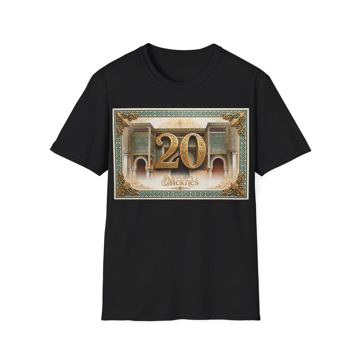 20th Birthday Moroccan Palace T-Shirt — Gold Zellige Anniversary Graphic Tee - LUMÏA