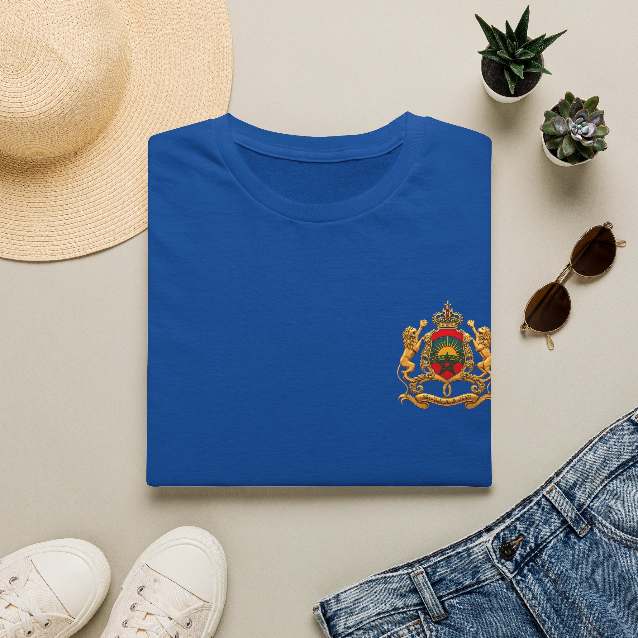Morocco Coat of Arms Chest Emblem T-Shirt — Moroccan Crest Tee - LUMÏA