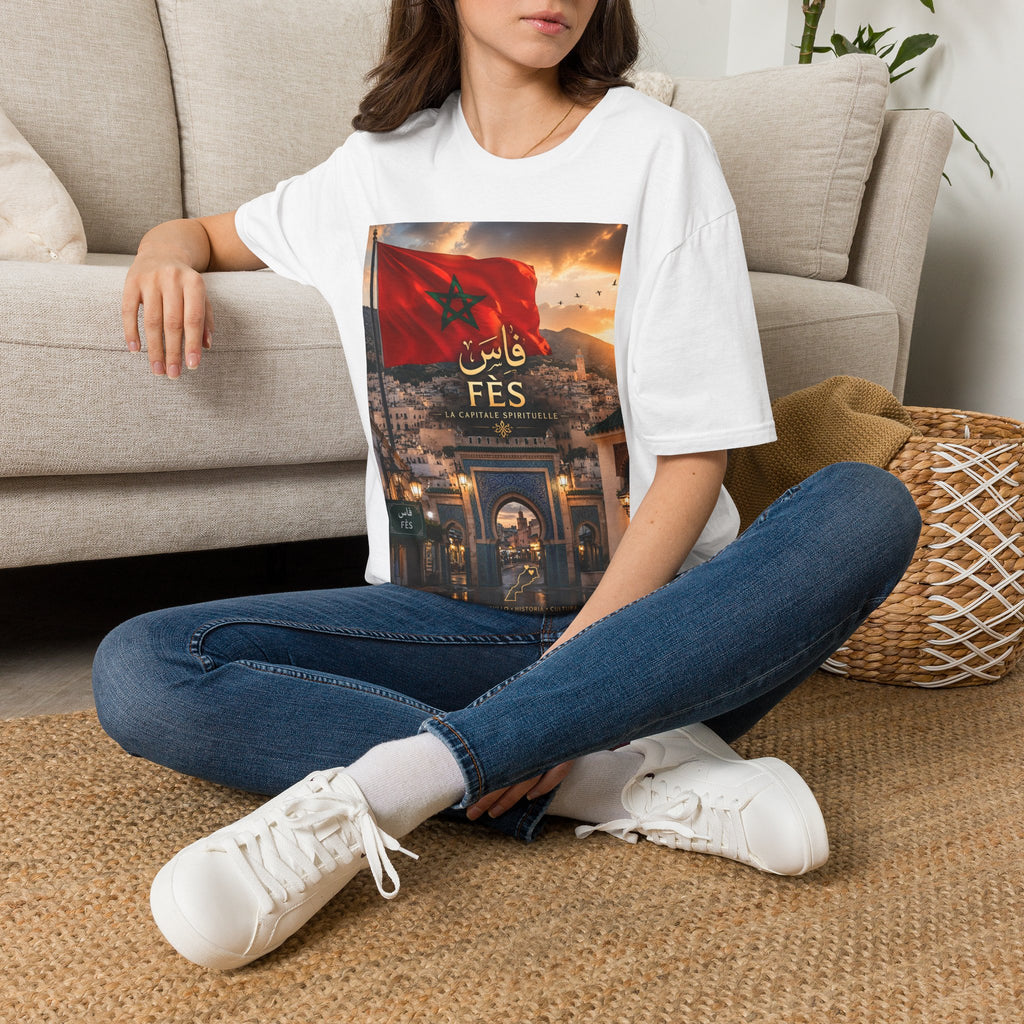 Fès Morocco Flag T-Shirt — Moroccan Fes Cityscape Tee