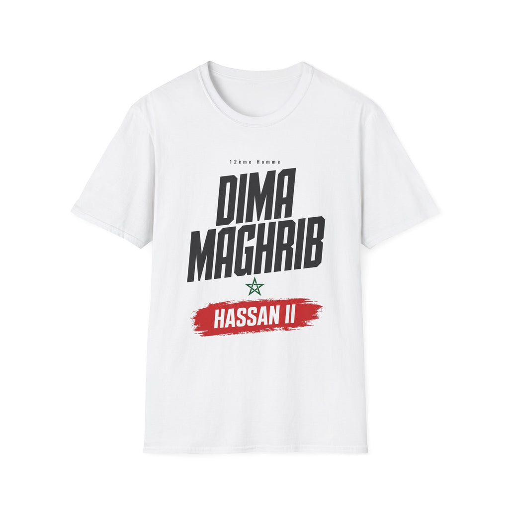 Dima Maghrib Graphic T-Shirt — "Dima Maghrib" Bold Typographic Tee
