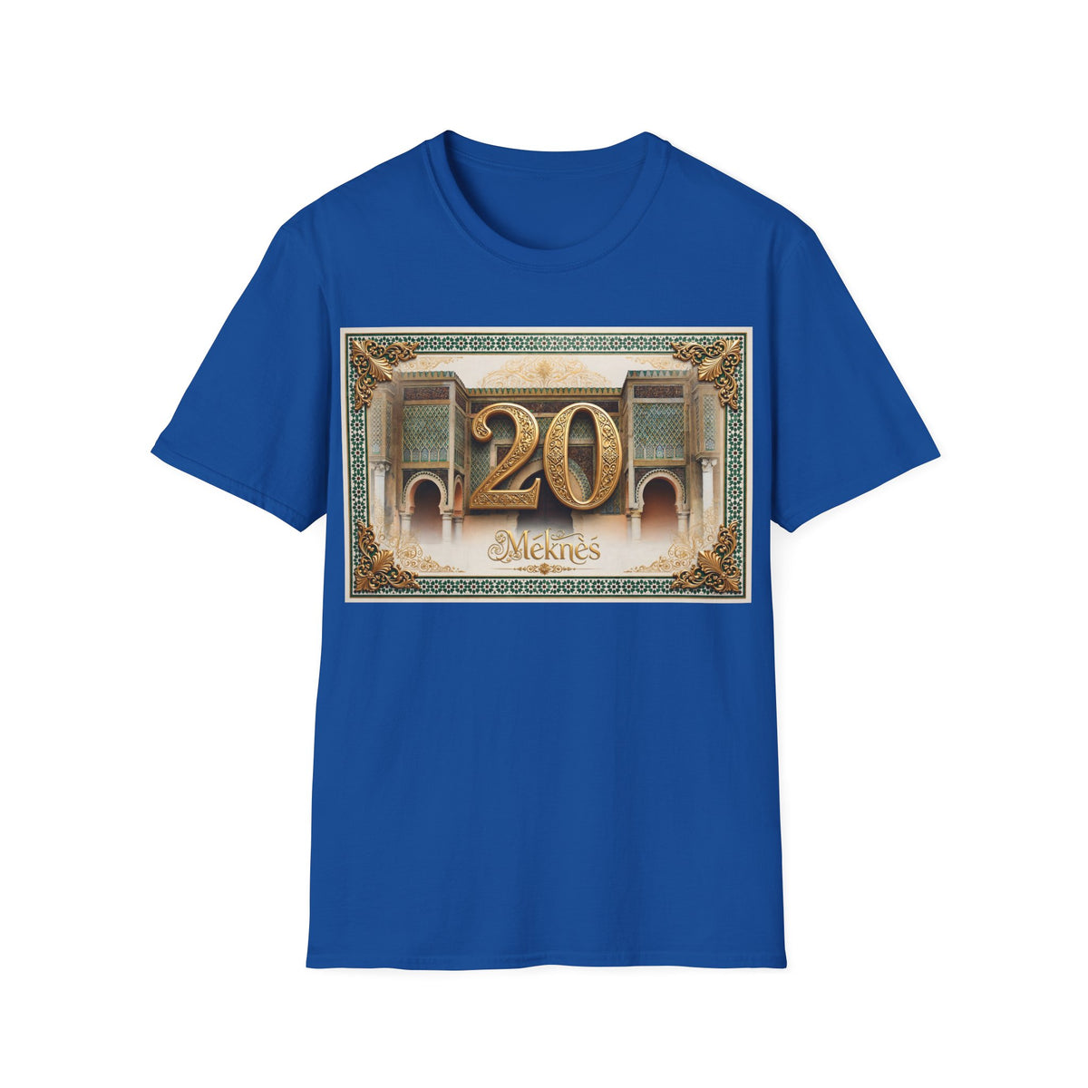 20th Birthday Moroccan Palace T-Shirt — Gold Zellige Anniversary Graphic Tee - LUMÏA