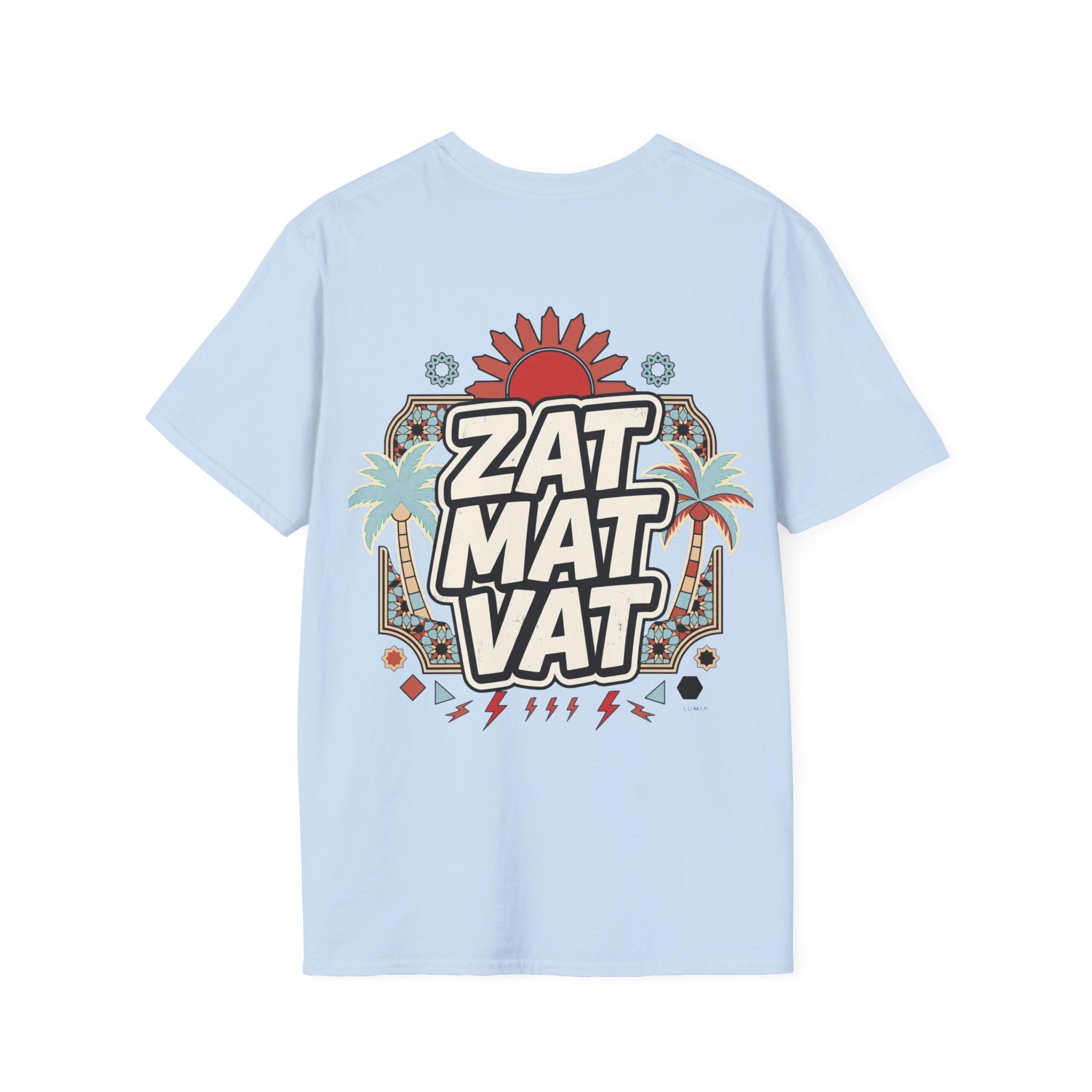 Zat Mat Vat Tropical Pop T-Shirt — Bright Hawaiian Graphic Tee - LUMÏA