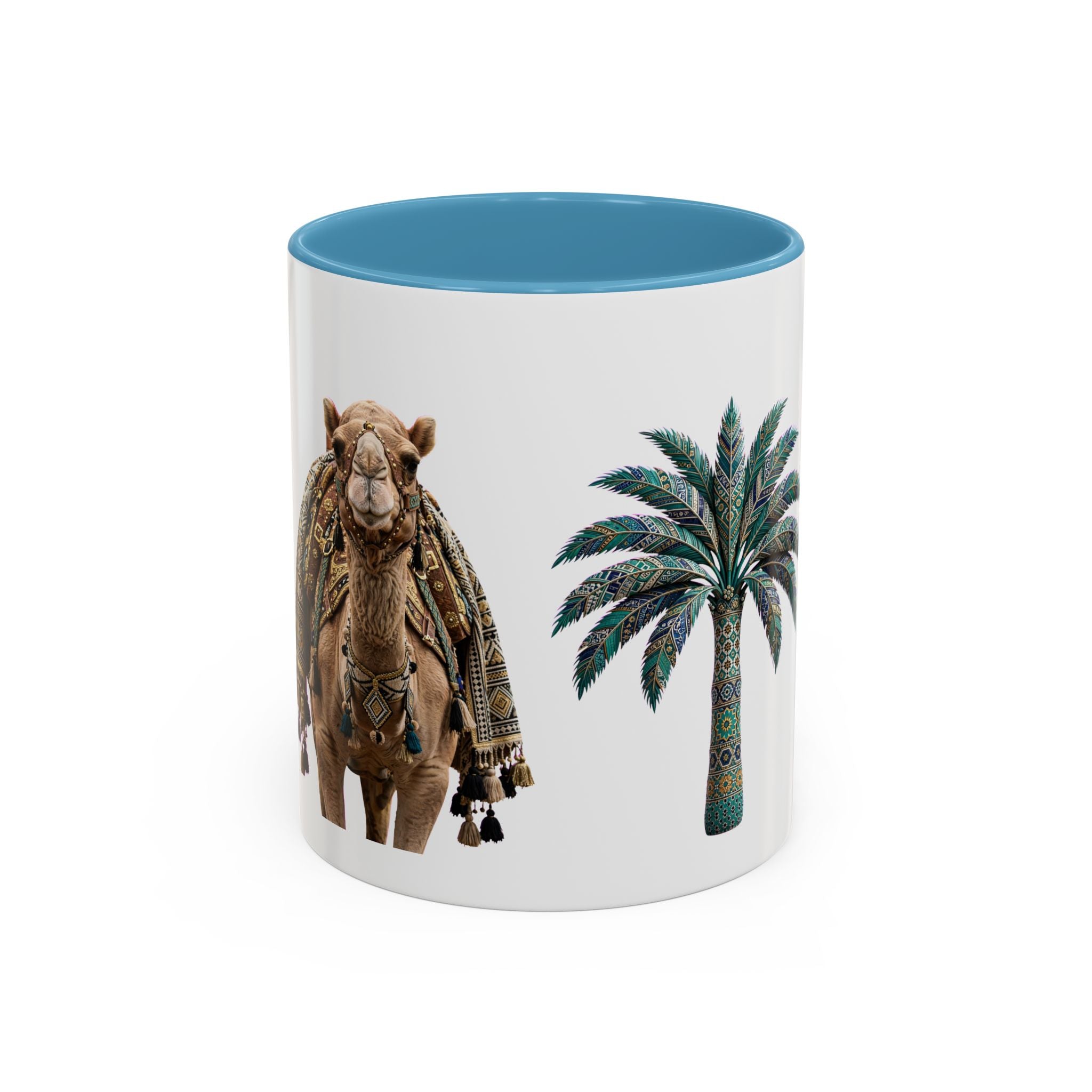 Boho Camel & Palm Accent Coffee Mug – 11/15oz Rustic Desert Travel Tea Cup