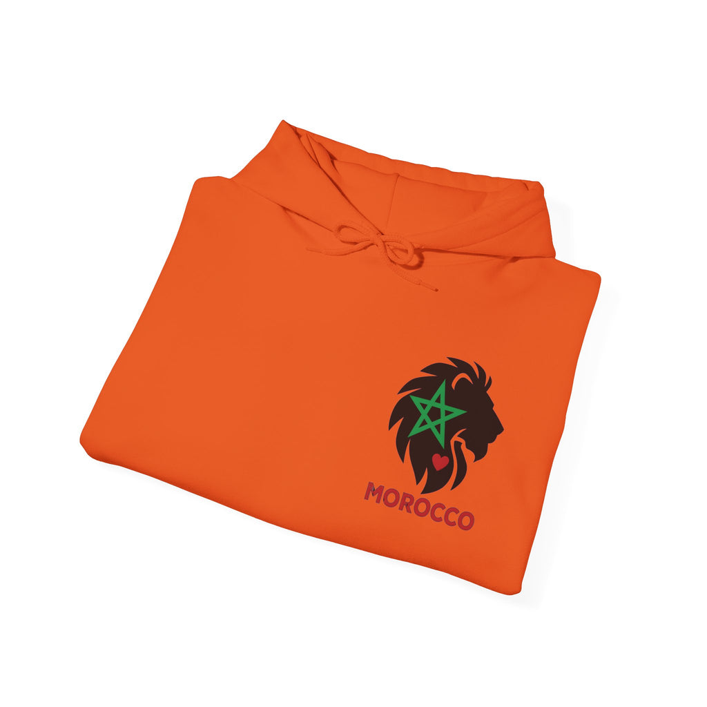 Sweat à capuche Lion du Maroc – Étoile verte et cœur rouge - LUMÏA