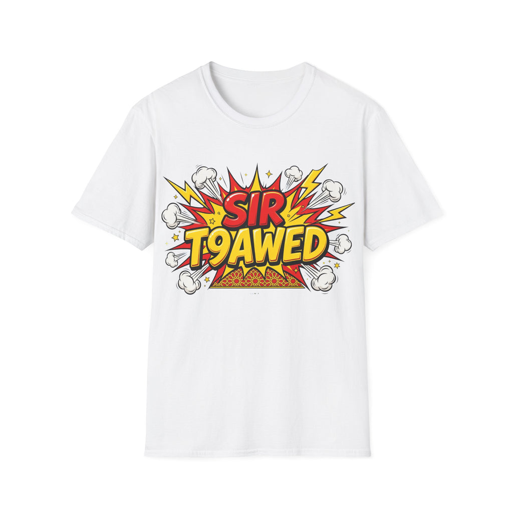 Sir T9awed Comic-Style Graphic T-Shirt