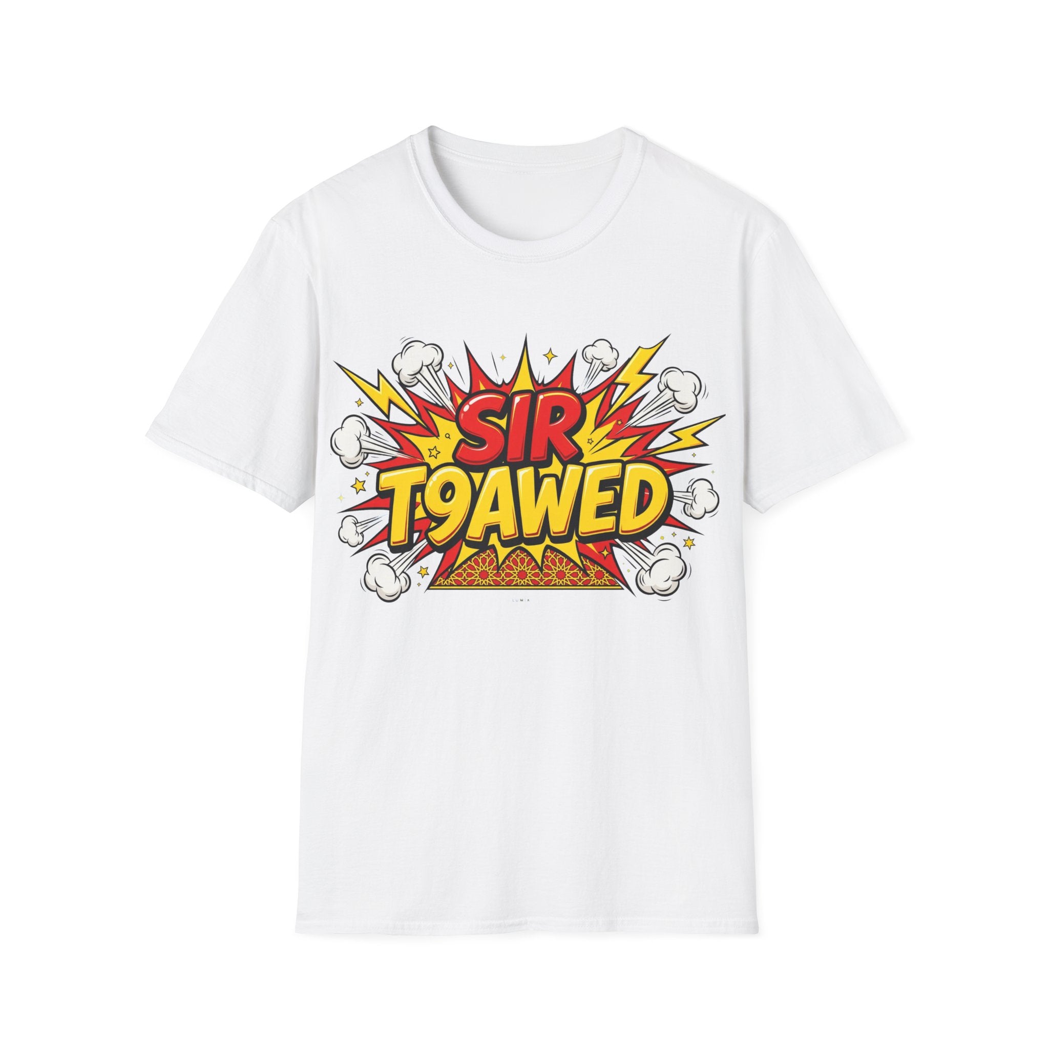 Sir T9awed Comic-Style Graphic T-Shirt