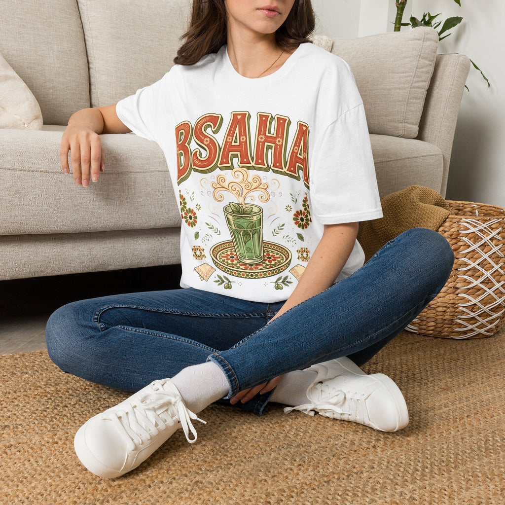 Bsaha Tea Vintage Graphic T‑Shirt — Moroccan Mint Tea Design