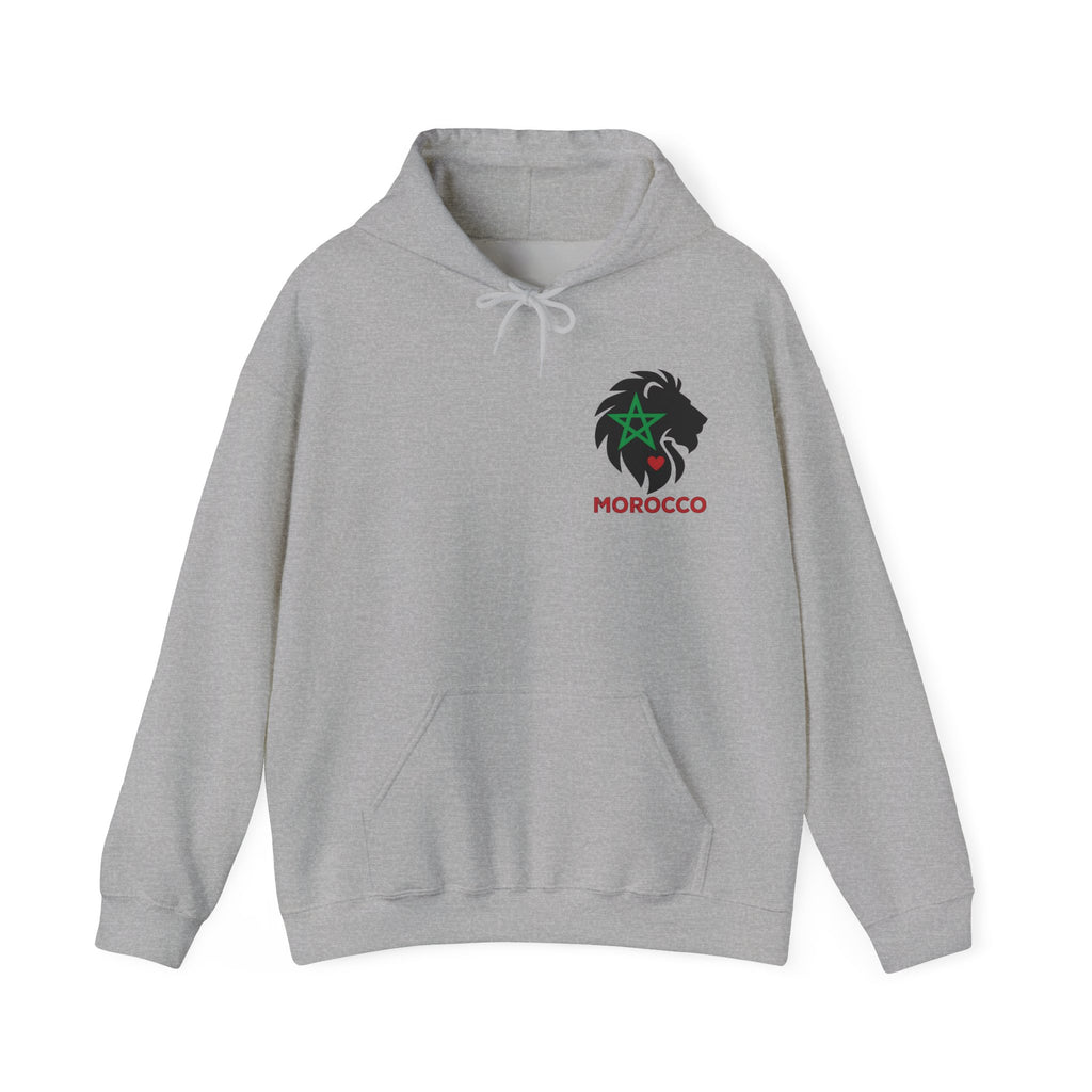 Sweat à capuche Lion du Maroc – Étoile verte et cœur rouge - LUMÏA