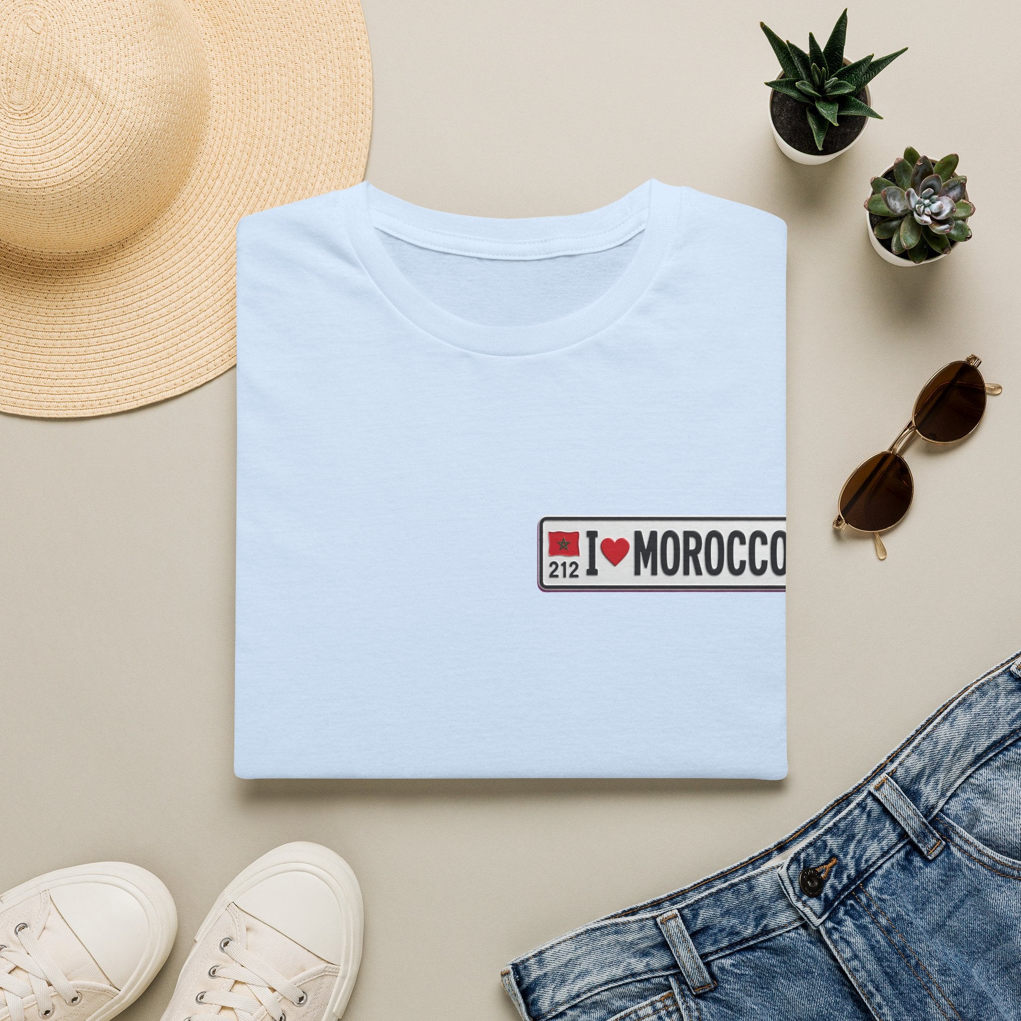 I Morocco License Plate T-Shirt - LUMÏA