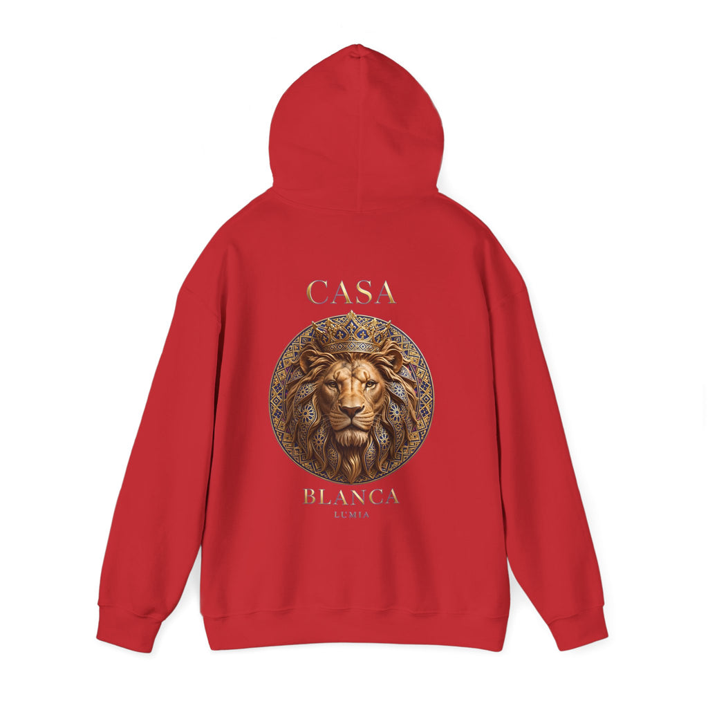 Sweat à capuche fabriqué au Maroc, lion Casa Blanca - LUMÏA