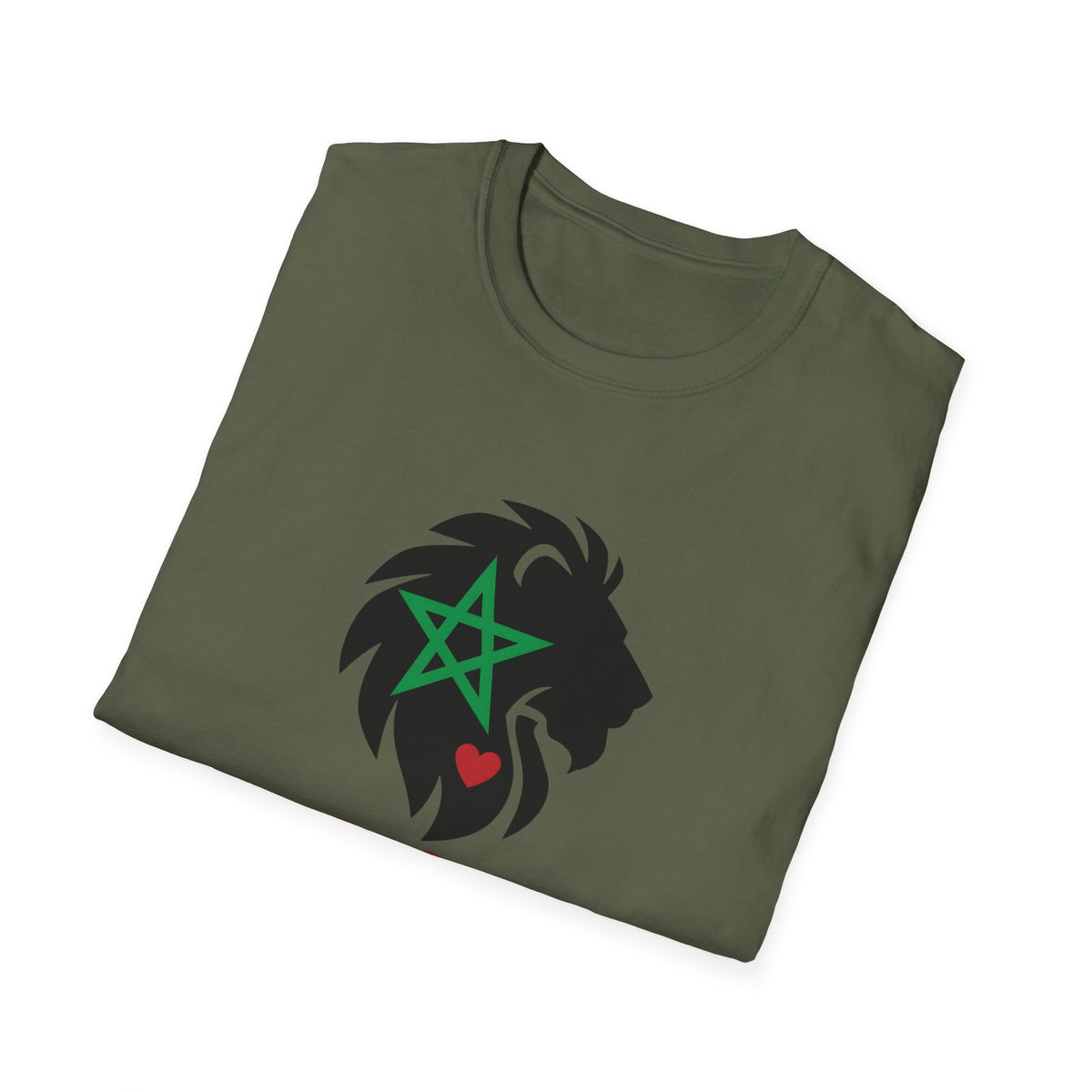 T-shirt Lion du Maroc – Étoile verte et cœur rouge - LUMÏA