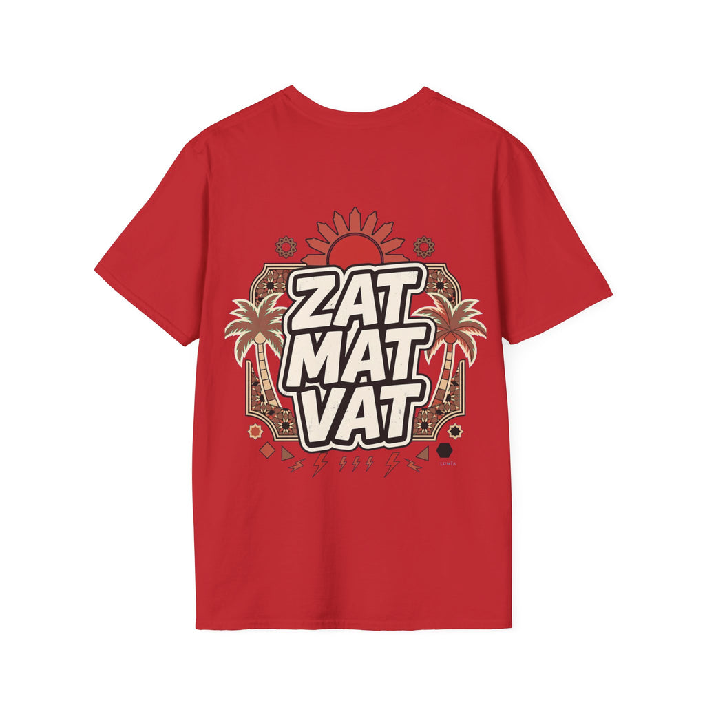 ZAT MAT VAT Graphic T-Shirt — Retro Sun & Palm Beach Vibe Tee - LUMÏA